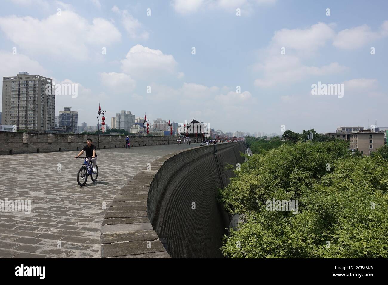 Stadtmauer Von Xian Stockfoto