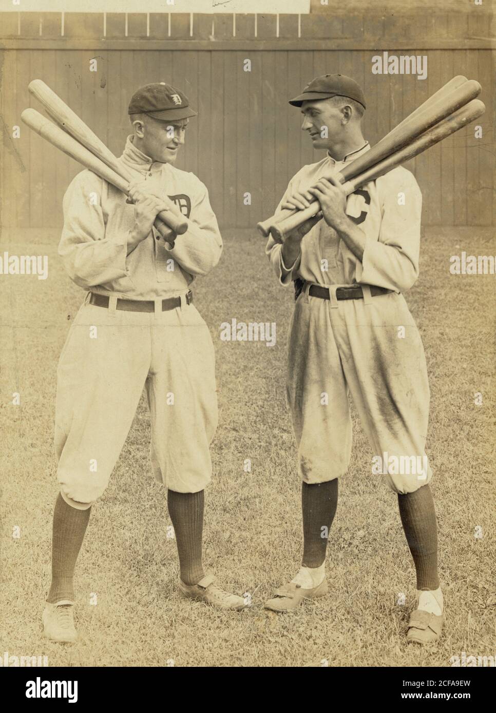 Ty Cobb, Detroit & Joe Jackson, Cleveland, Stockfoto