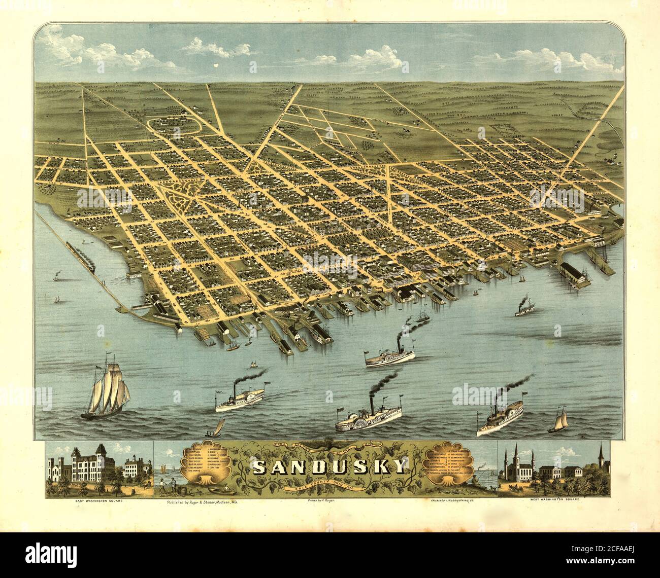 Sandusky, Ohio 1870 Stockfoto