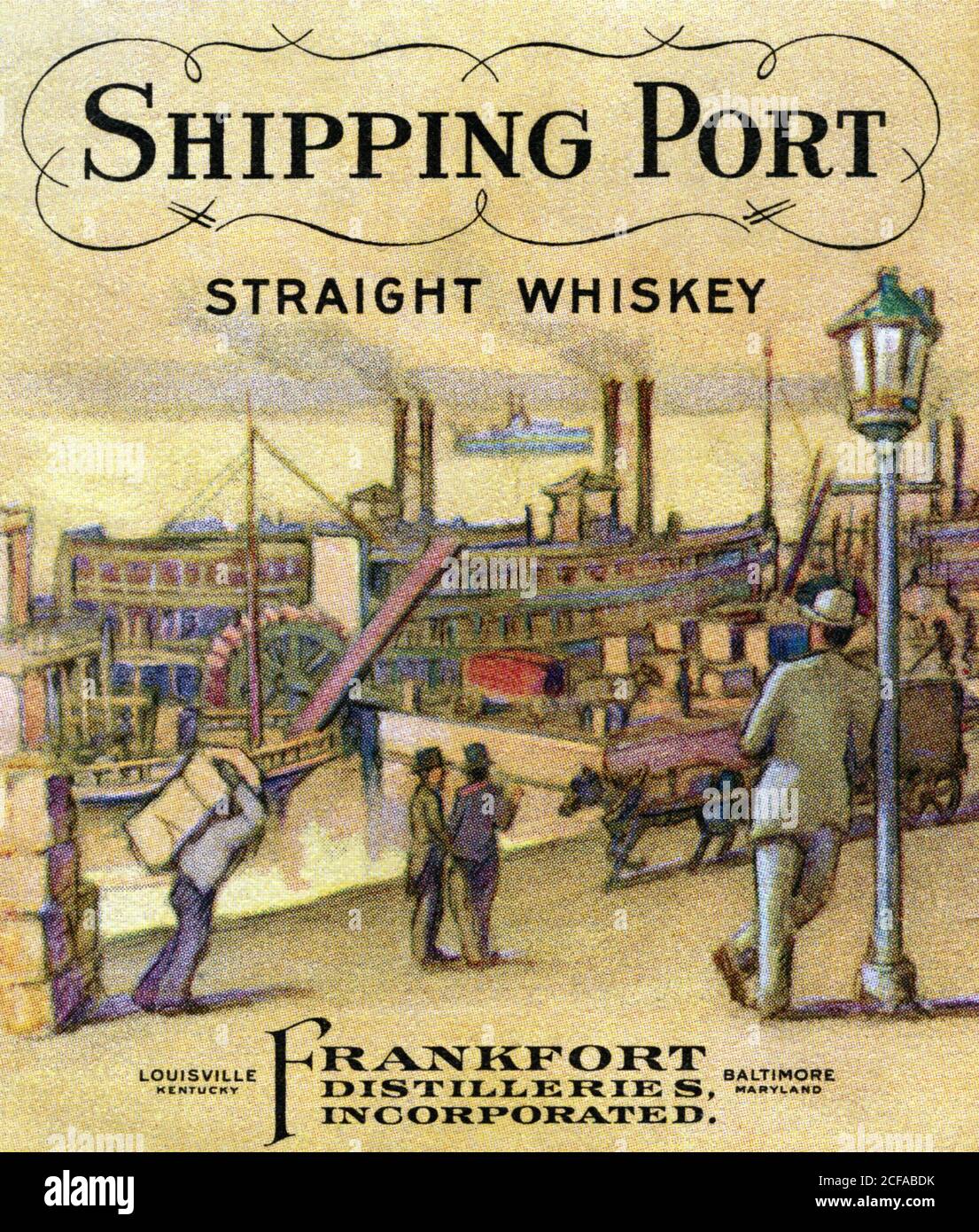 Shipping Port Straight Whiskey Stockfoto
