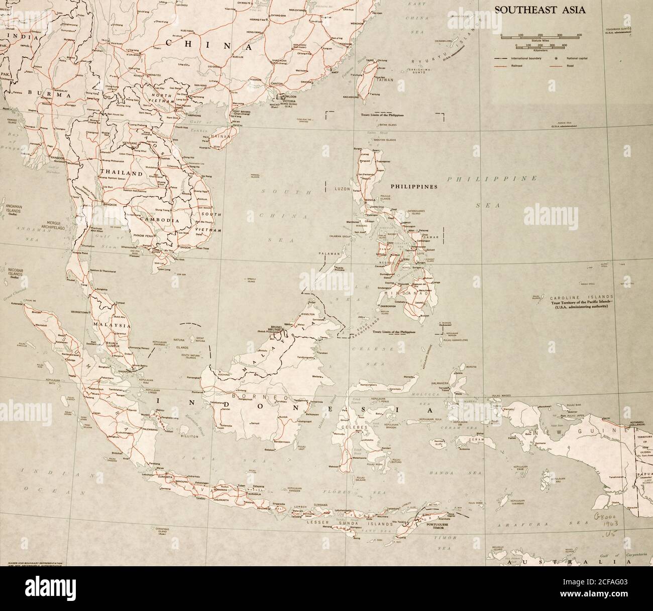 Südostasien - 1963 Stockfoto