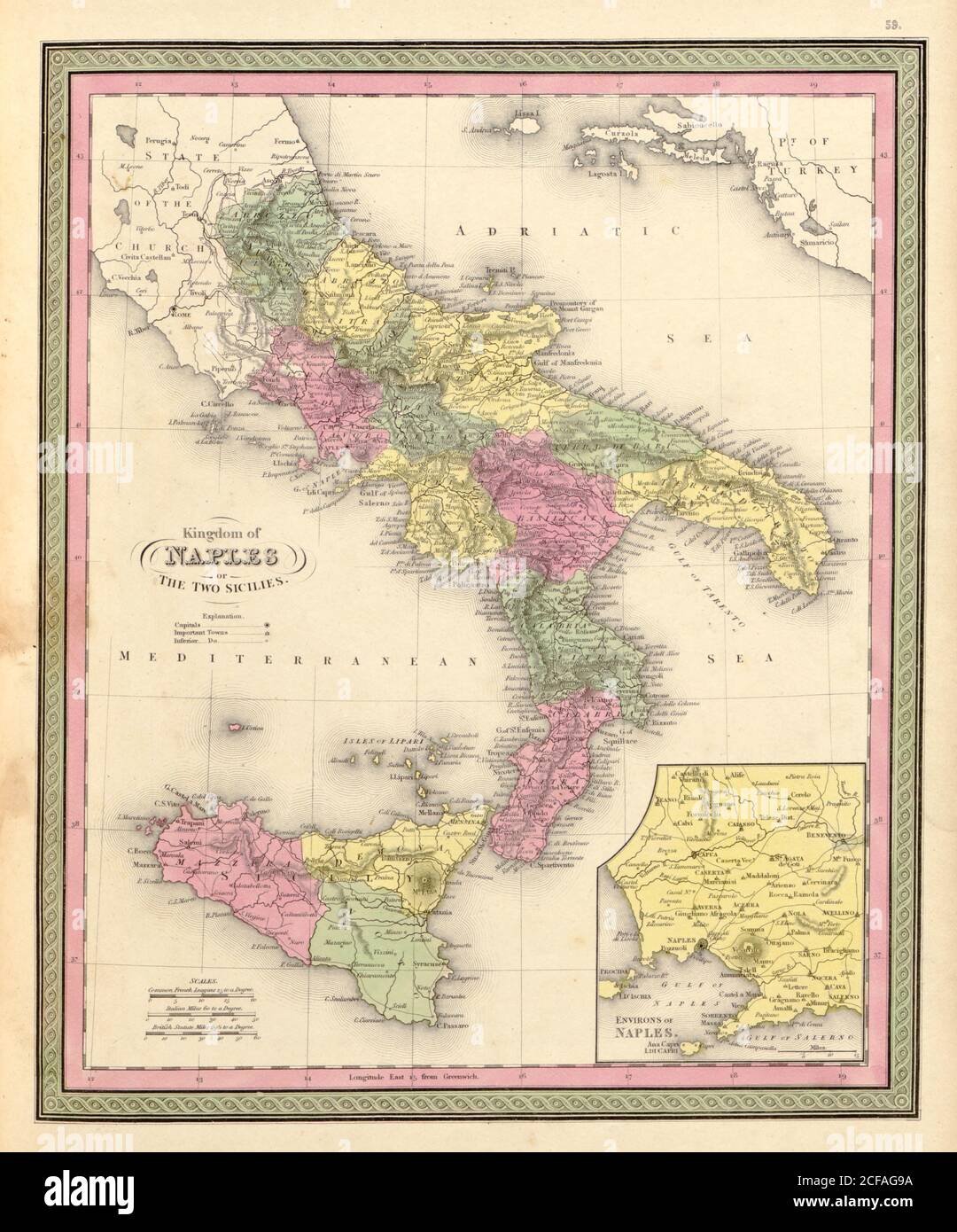 Naples & beider Sizilien - 1849 Stockfoto