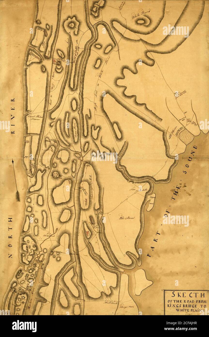 Straße von Kings Brücke nach White Plains - 1778 Stockfoto