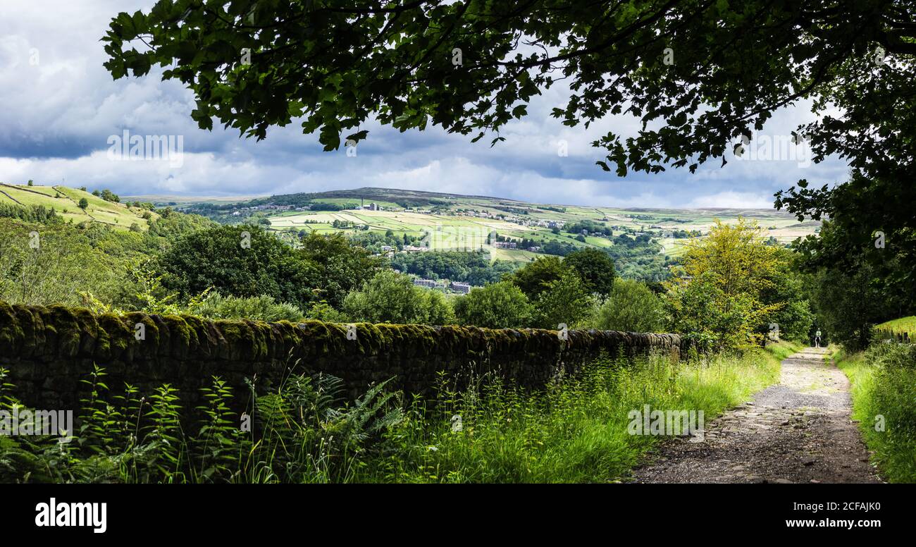 Blick hinunter in das Calder Valley Stockfoto