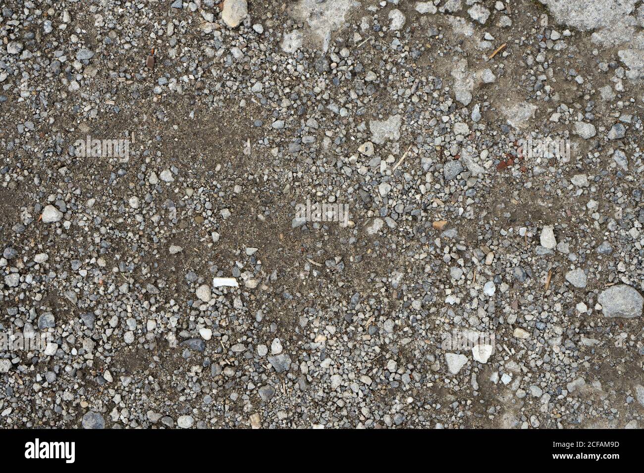 Felskies gemischt mit Schmutz Sand Textur Draufsicht Stockfoto