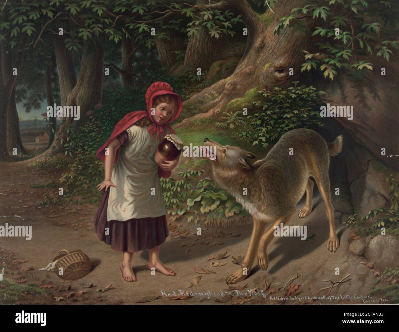 Red Riding Hood & Wolf (Remove Wörter) Stockfoto
