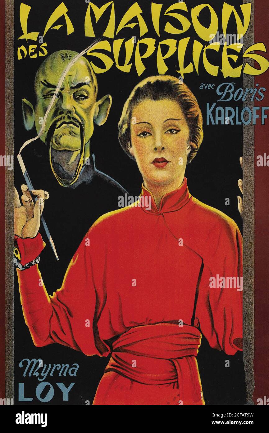 Maske von Fu Manchu 'La Maison des Supplices' Stockfoto