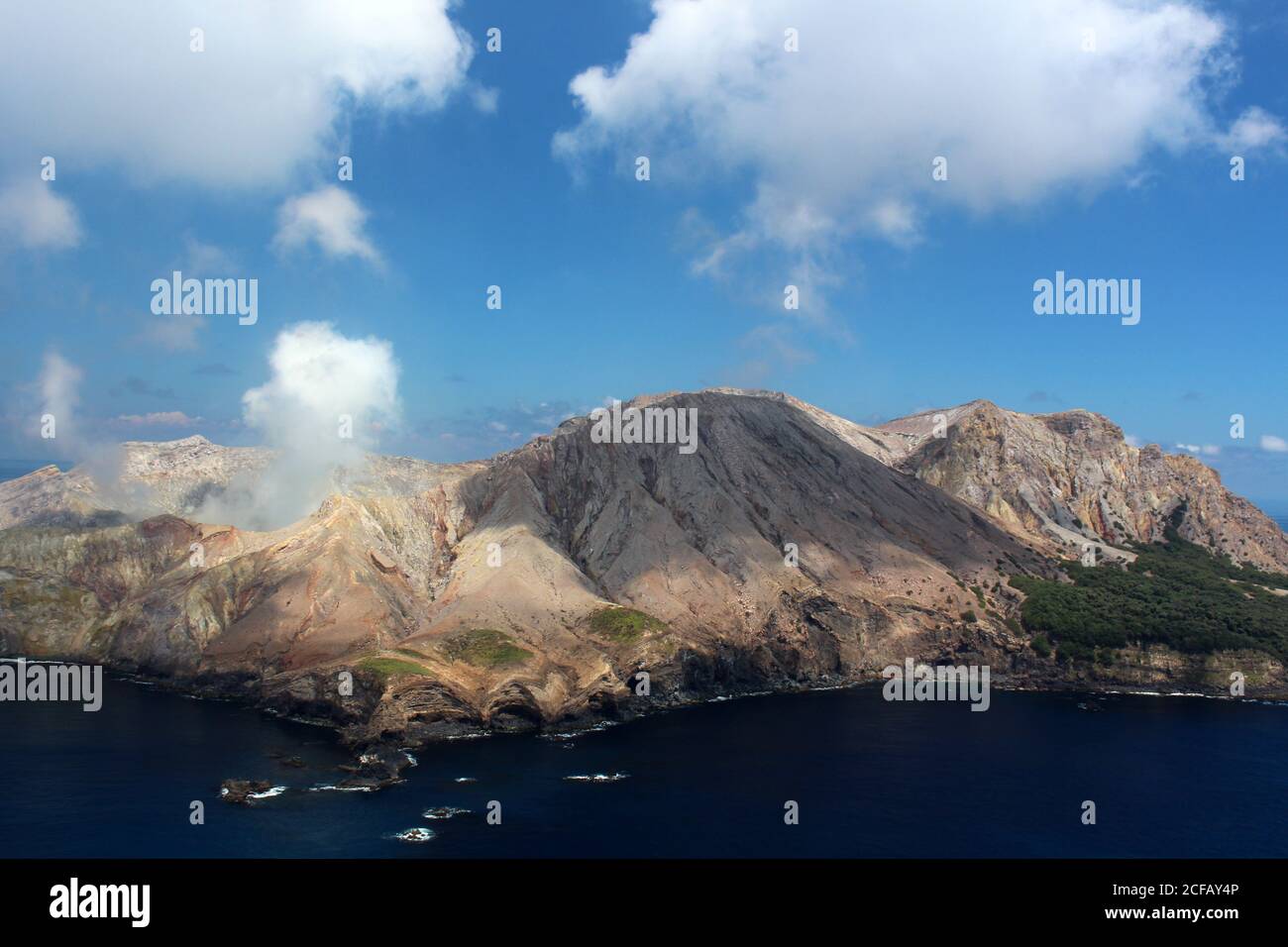 White Island fotografiert von einem Hubschrauber, Bay of Plenty, Neuseeland Stockfoto