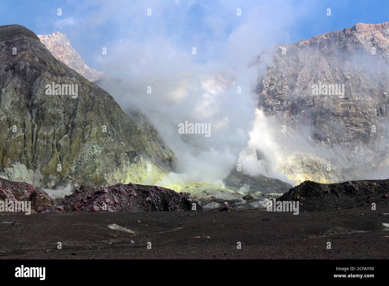In der Caldera des Vulkans White Island, Bay of Plenty, Neuseeland Stockfoto