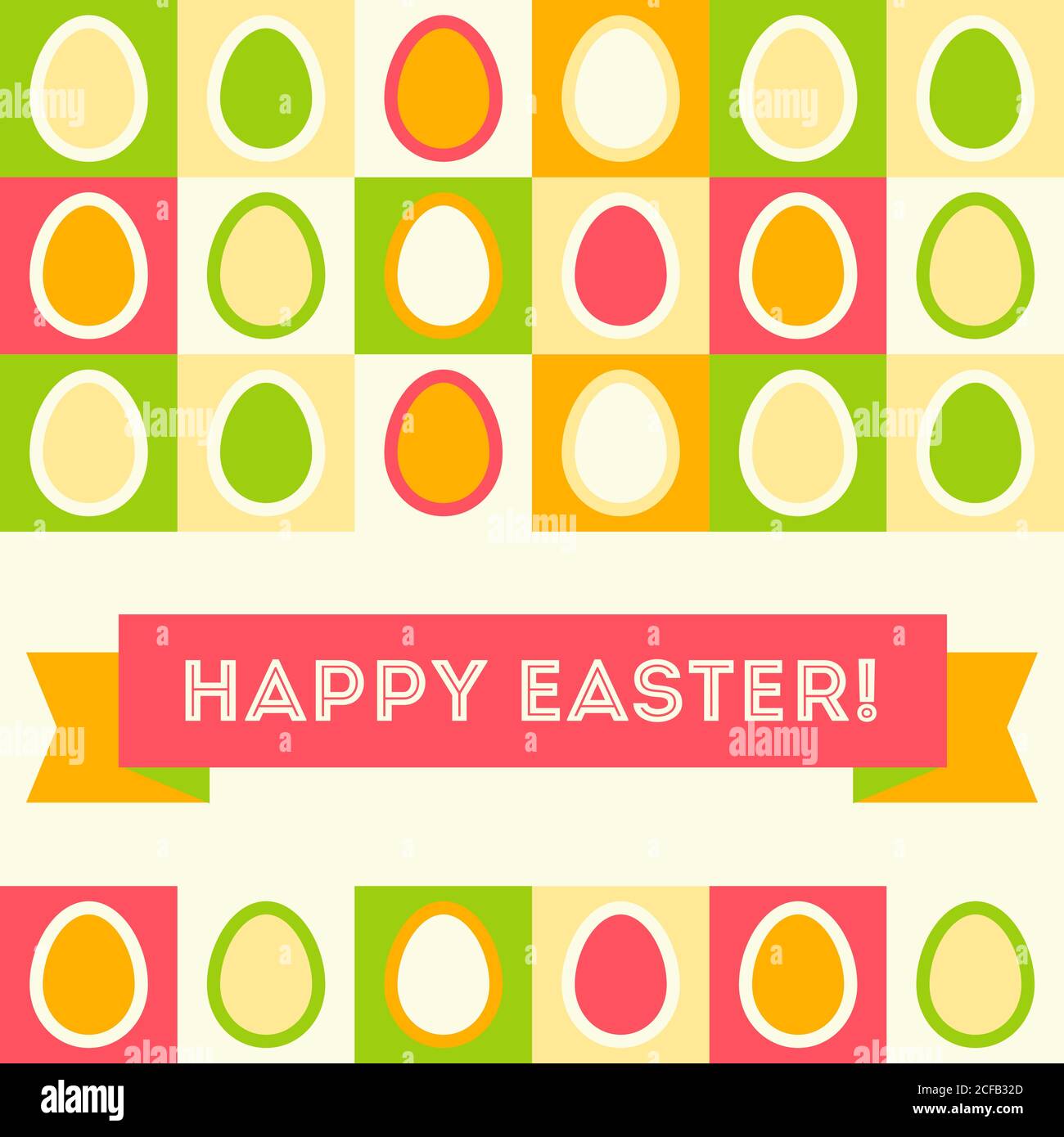 Osterkarte - weißes Papier geschnitten Eier auf hellem Hintergrund. Abstrakte Vektordarstellung. Stock Vektor