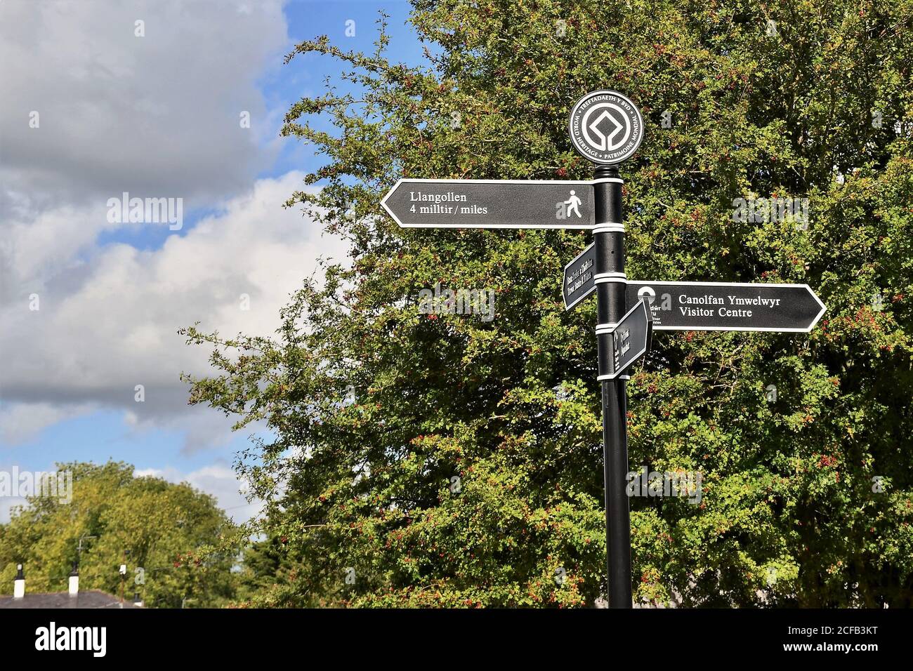 Narrow Boats in Pontcysyllte Aquaduct, North Wales, Großbritannien Stockfoto