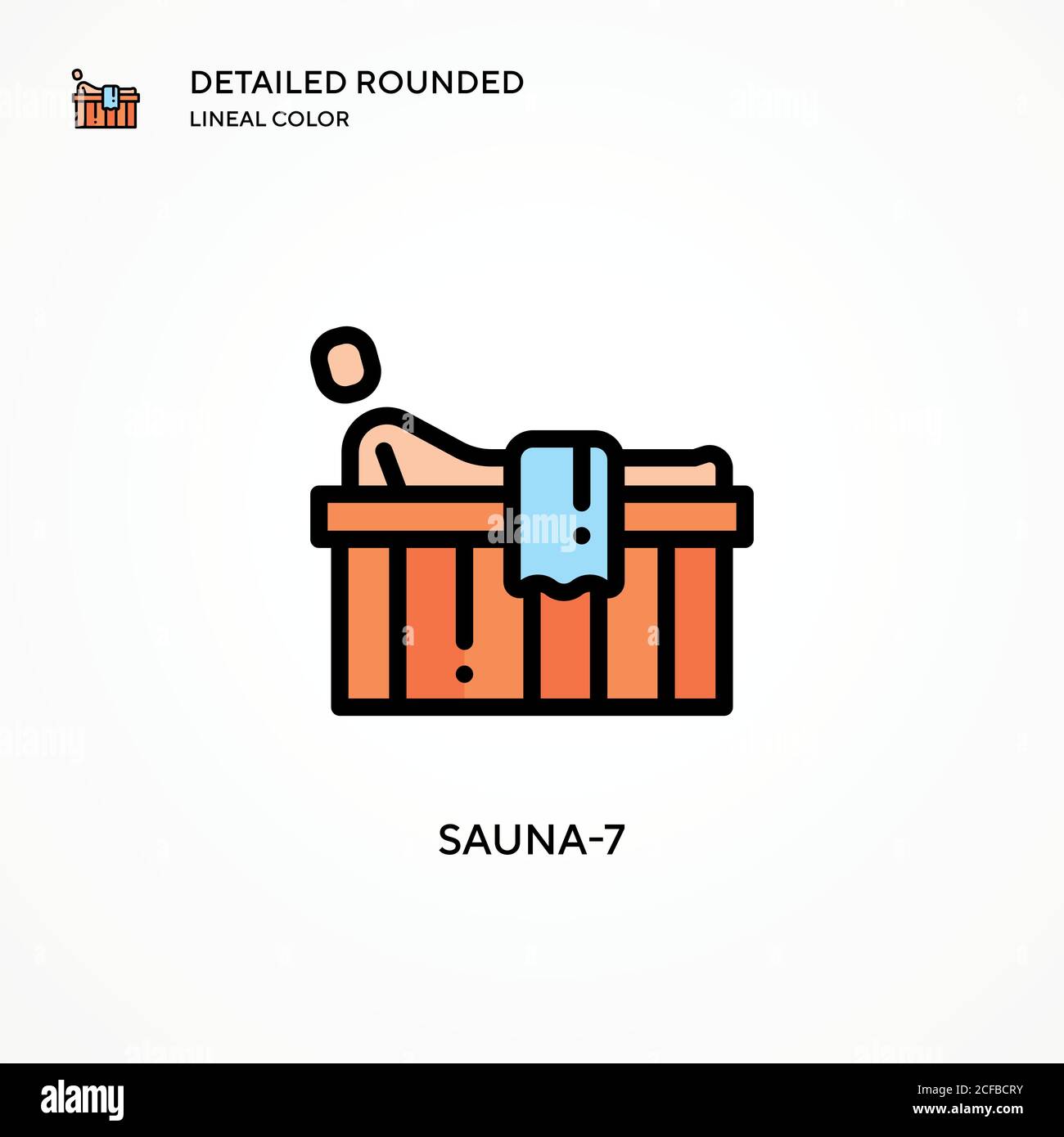 Sauna-7 Vektorsymbol. Moderne Vektorgrafik Konzepte. Einfach zu bearbeiten und anzupassen. Stock Vektor