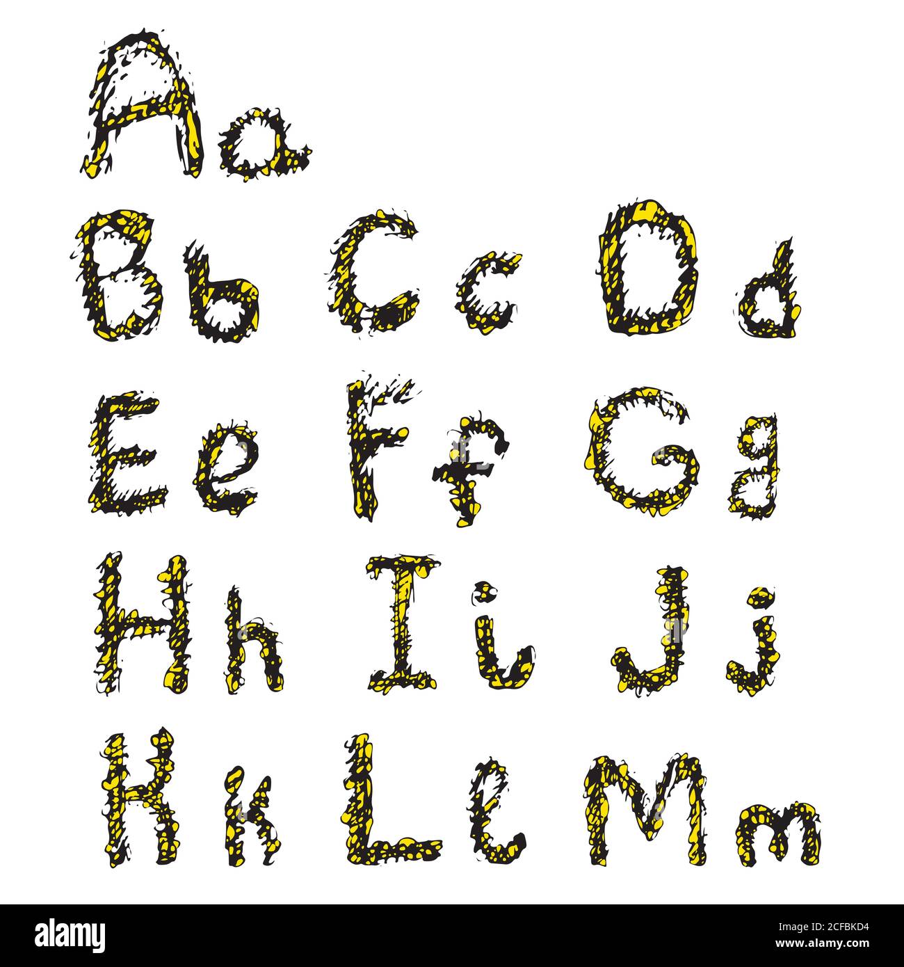 Typografische Buchstaben Design für Drucke und Dekorationen Teil 1. Stock Vektor