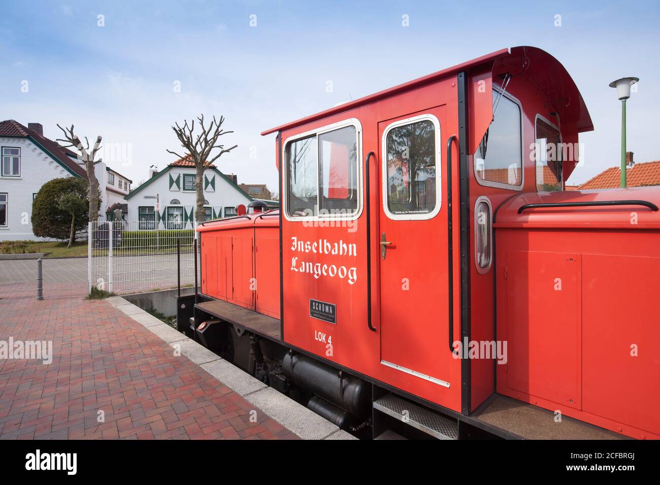 Bunte Inselbahn, Langeoog, Ostfriesische Inseln Stockfoto