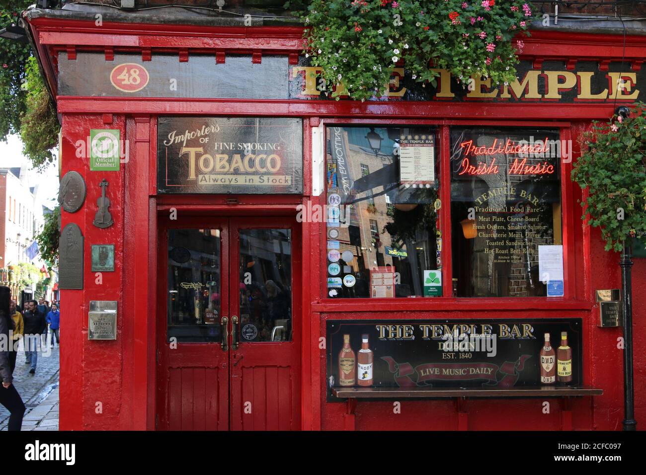 Die Temple Bar Irish Pub in Dublin Irland Hausfassade Stockfoto