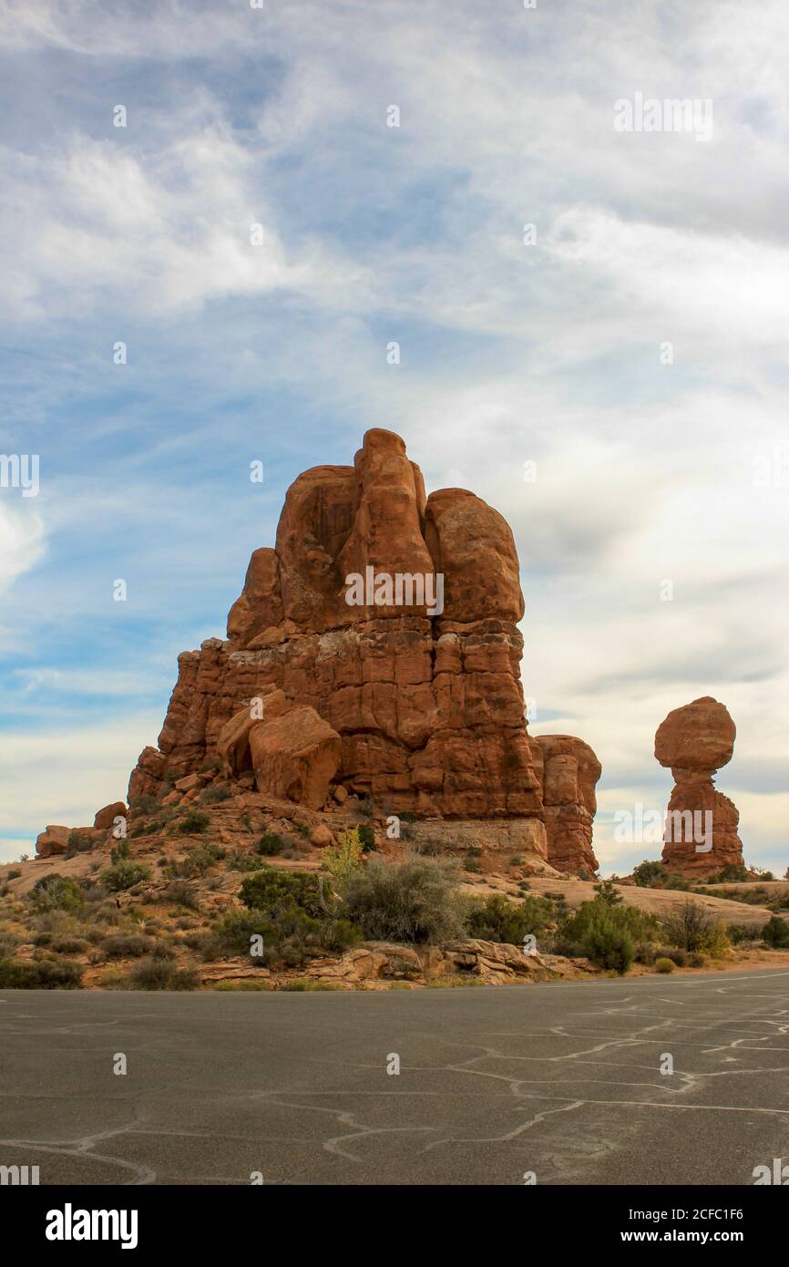 Arches National Park Utah USA Balanced Rock Formation Stockfoto