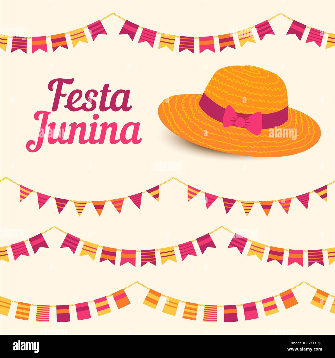 Festa Junina Illustration - traditionelle Brasilien juni Festival Party - Mittsommerurlaub. Vektorgrafik. Stock Vektor