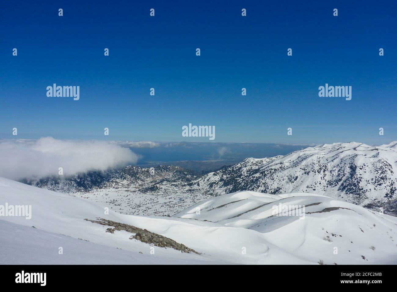 Kreta, griechische Inseln, Griechenland Firn Skitouren, Ägäis, Lefka Ori Massiv 'die Weißen Berge' Stockfoto