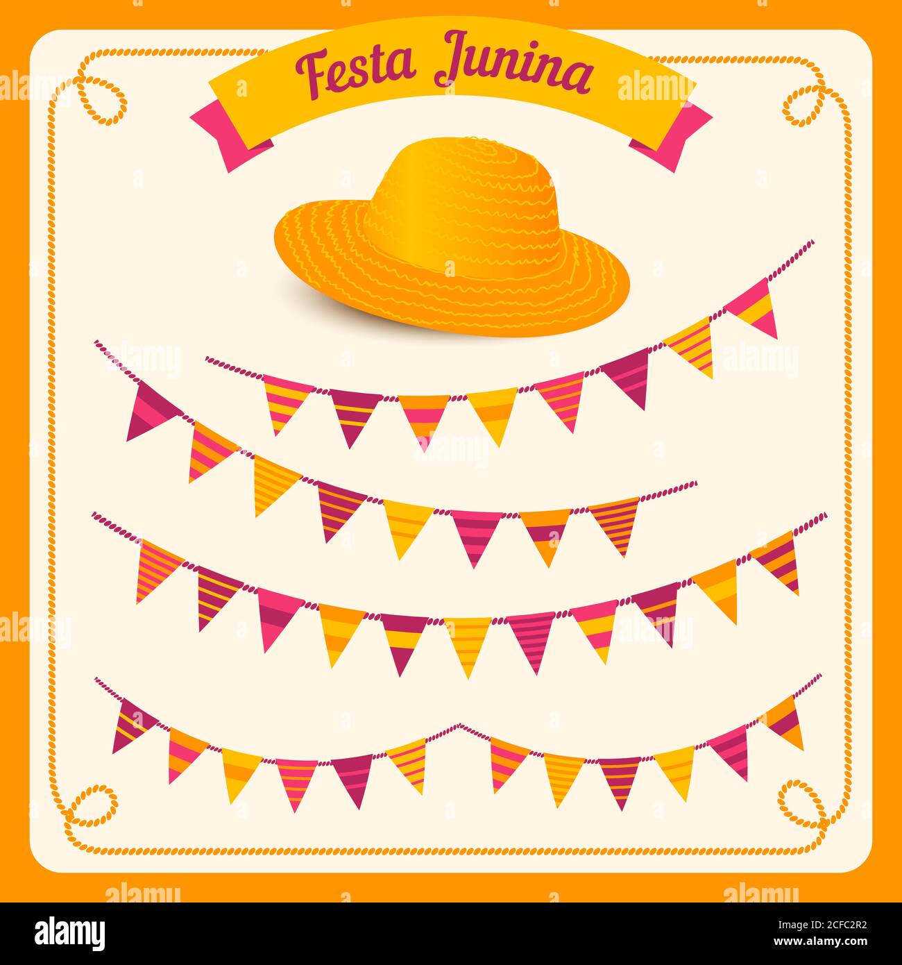 Festa Junina Illustration - traditionelle Brasilien juni Festival Party - Mittsommerurlaub. Vektorgrafik. Stock Vektor