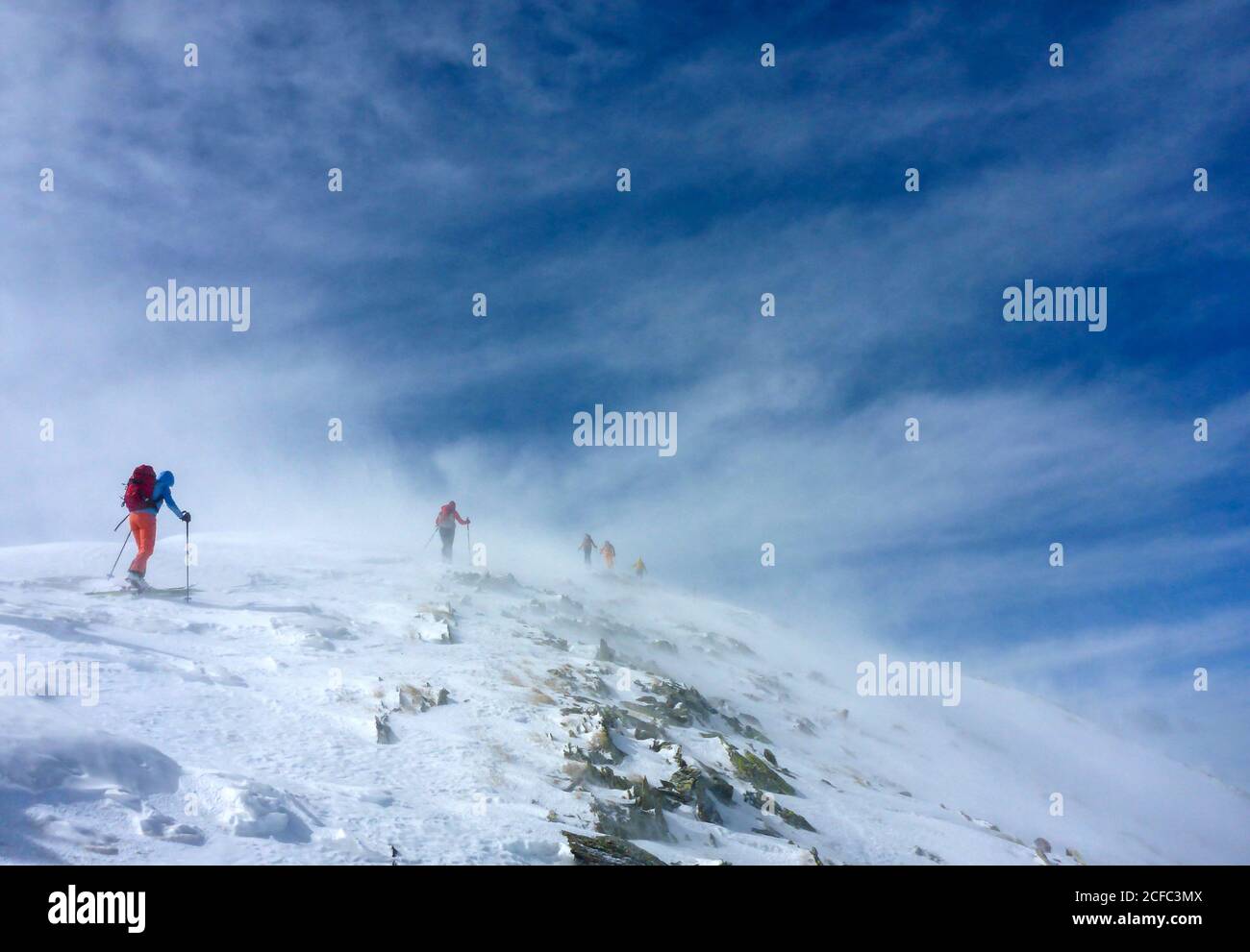 Spanien, Katalonien, Pyrenäen, Pirineos, Vall de Boí, Spanisches Valle de Bohí, Skitour Boí-Taüll Stockfoto