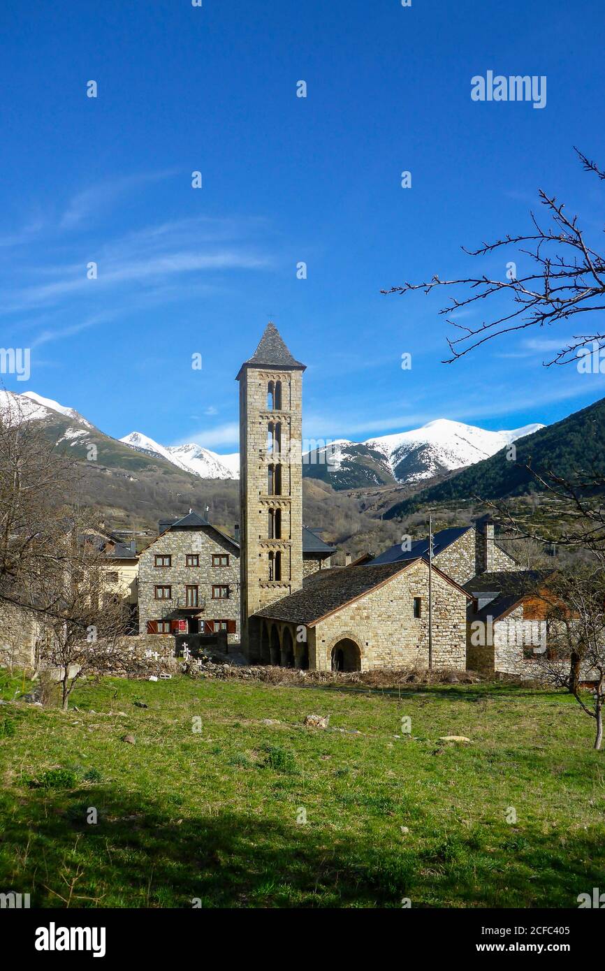 Spanien Katalonien Pyrenäen Pirineos Vall de Boí Spanisch Valle de Bohí Santa Eulàlia d'Erill Boí-Taüll Stockfoto