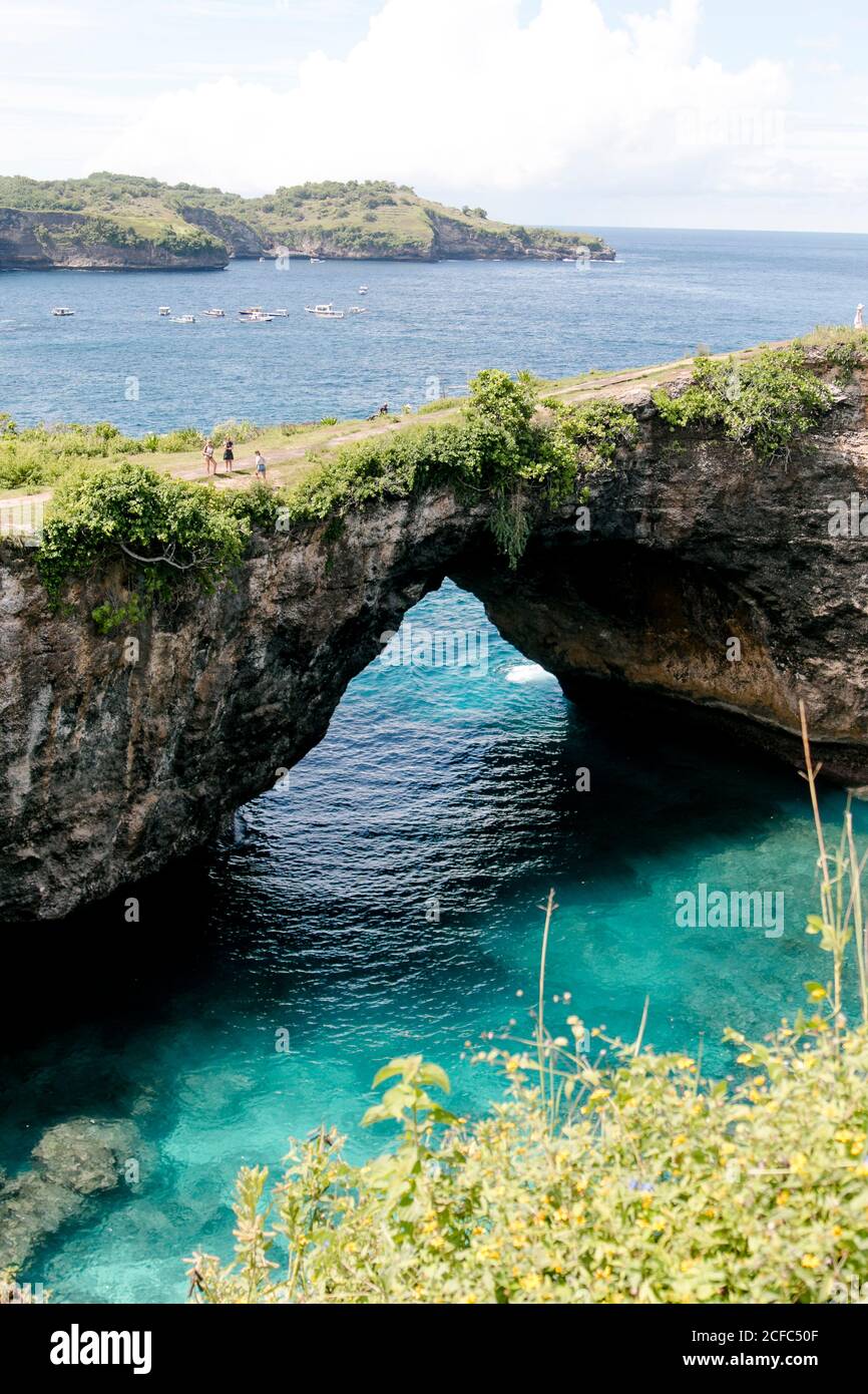Broken Beach Angels Billabong Nusa Penida Indonesien Meer Stockfoto