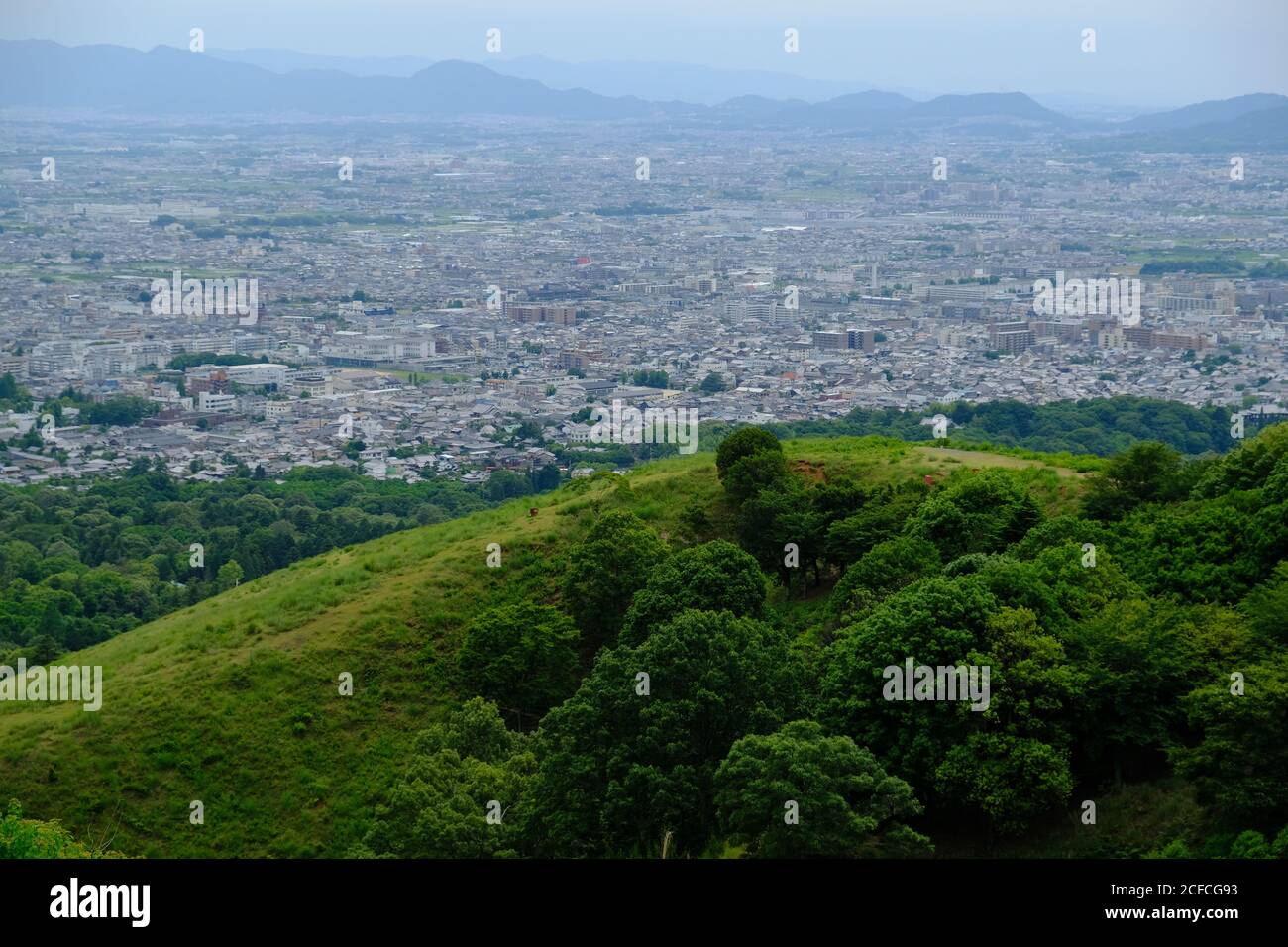 Nara Japan - Beobachtung vom Berg Wakakusa Stockfoto
