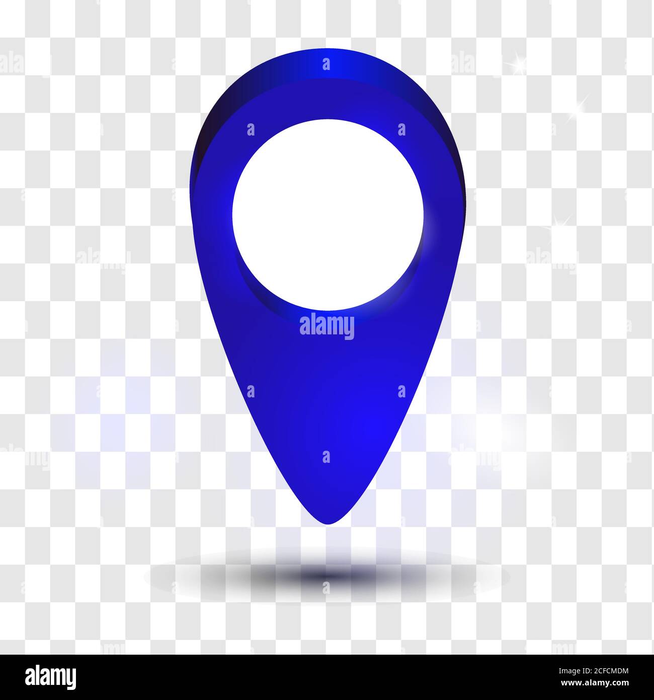 3D-Kartenzeiger-Pin isoliert Stock Vektor