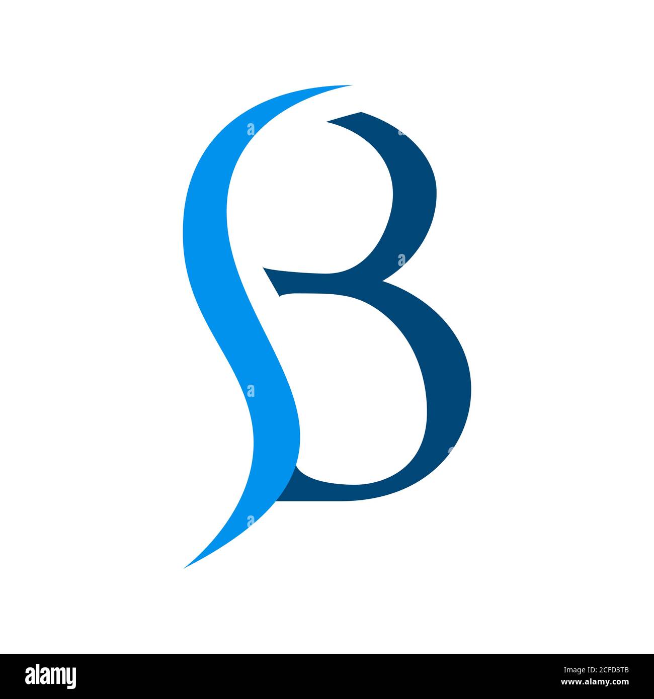 Moderner Ansatz Wasser und anfängliche SB Letter Logo Design Vektor Grafische Konzeptillustrationen Stock Vektor