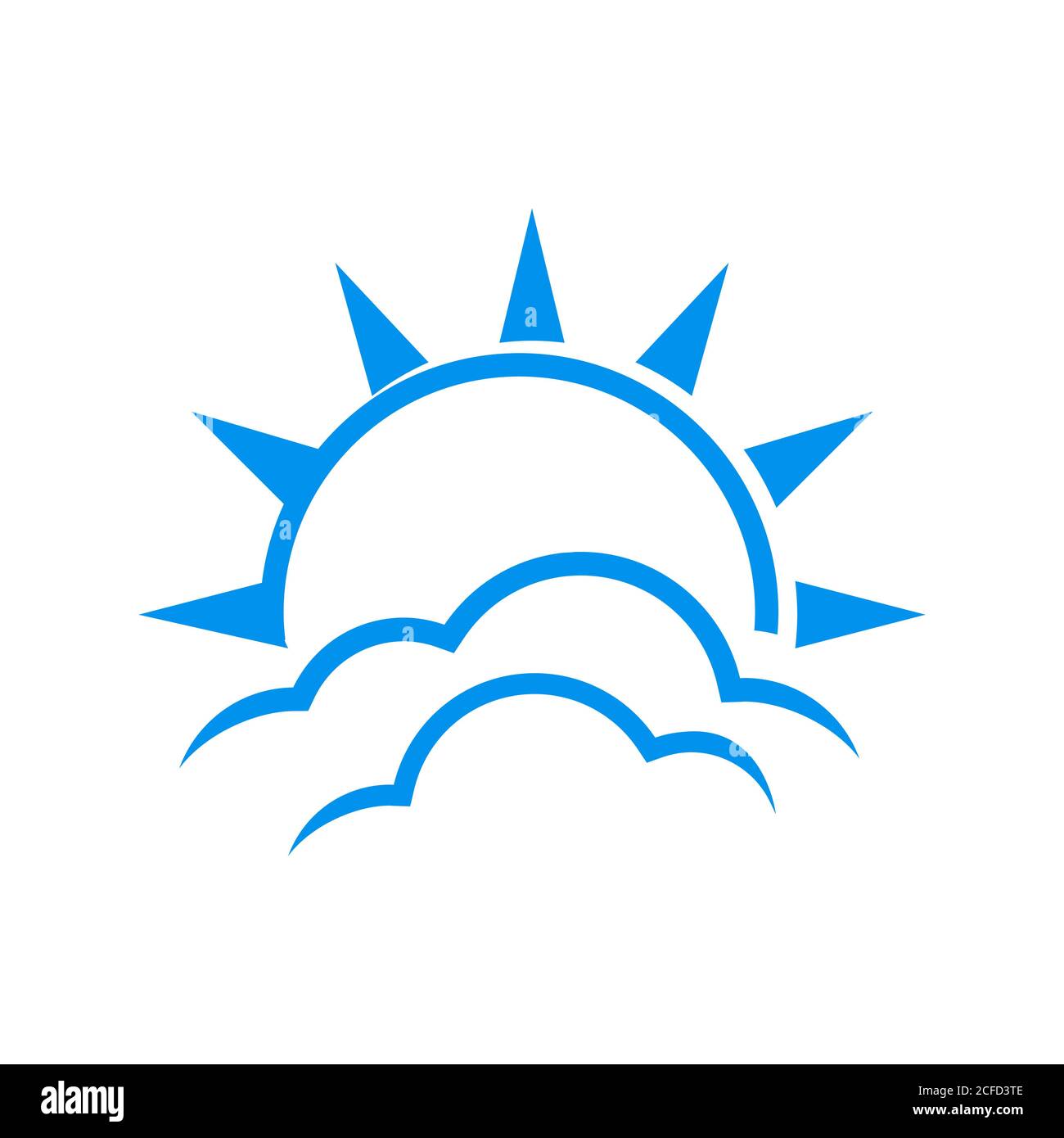 Einfache nützliche helle Sonne und Wolke Logo einen klaren Himmel Icon Design Vektor Grafik Konzept Illustrationen Stock Vektor