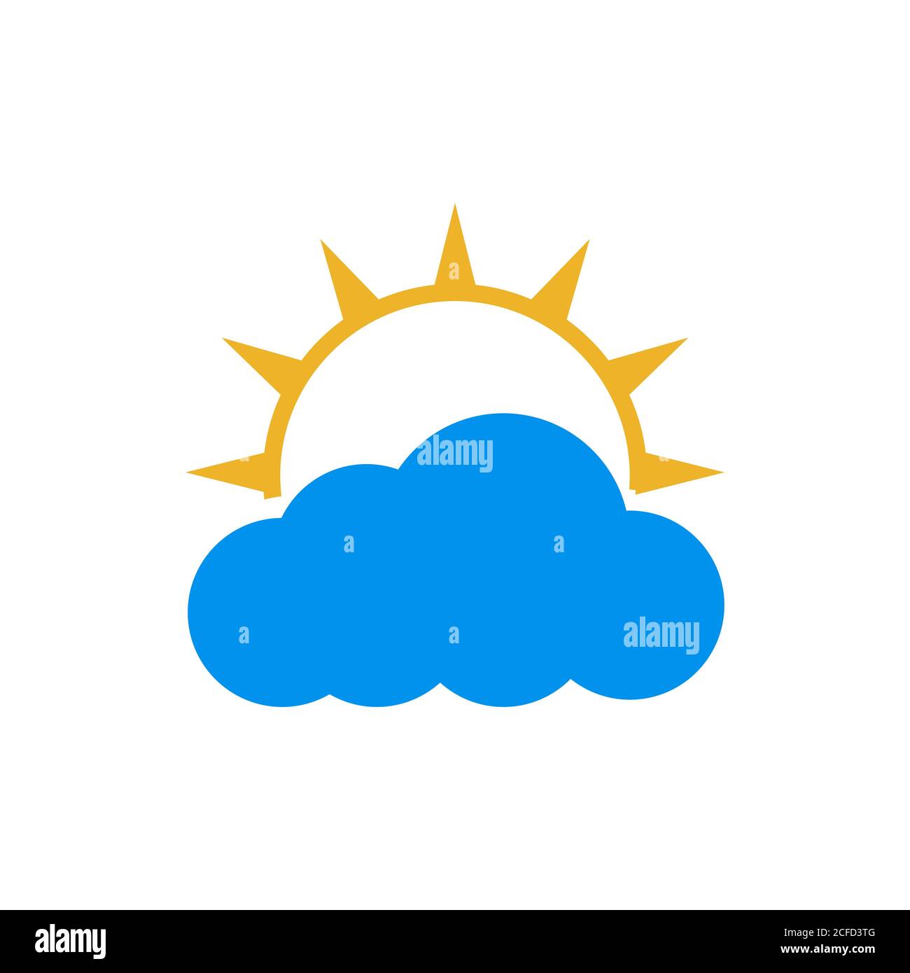 Einfache nützliche helle Sonne und Wolke Logo einen klaren Himmel Icon Design Vektor Grafik Konzept Illustrationen Stock Vektor