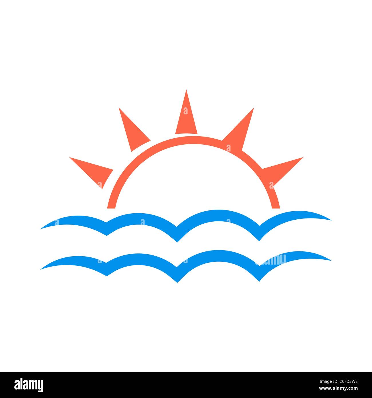 Einfache nützliche helle Sonne und Wolke Logo einen klaren Himmel Icon Design Vektor Grafik Konzept Illustrationen Stock Vektor