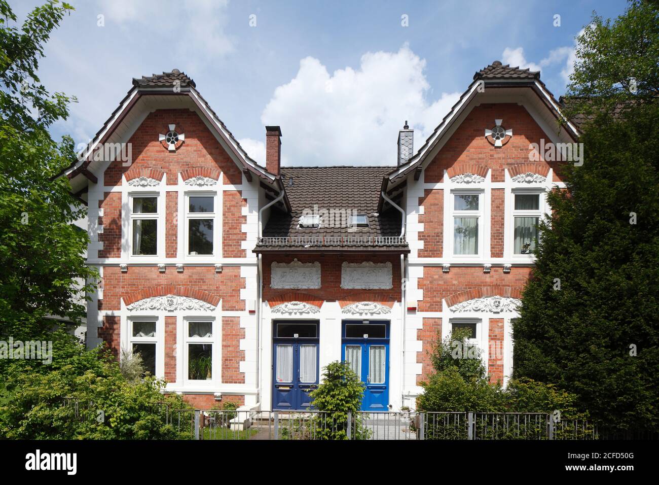 Historisches Doppelhaus in Bremen-Lesum, Bremen, Deutschland, Europa Stockfoto
