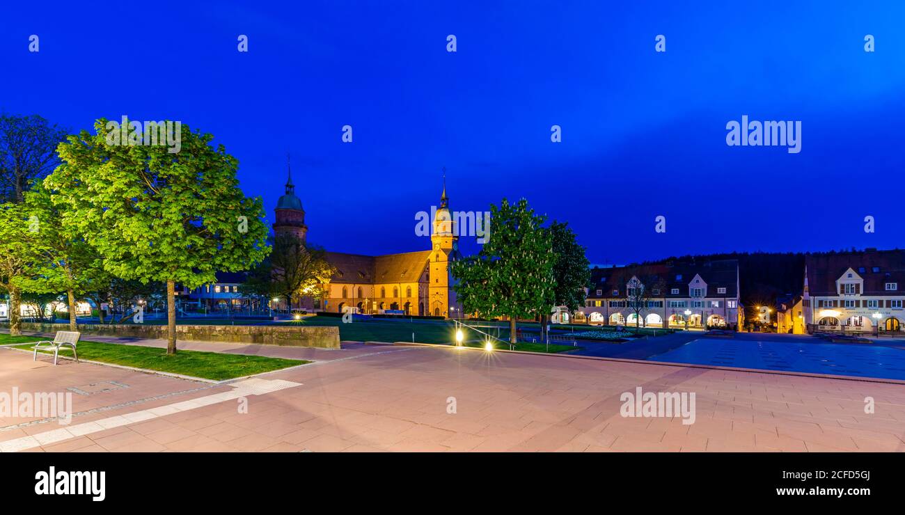 Deutschland, Baden-Württemberg, Schwarzwald, Freudenstadt, Stadtblick, Unterer Marktplatz, Ev. Stadtkirche Stockfoto