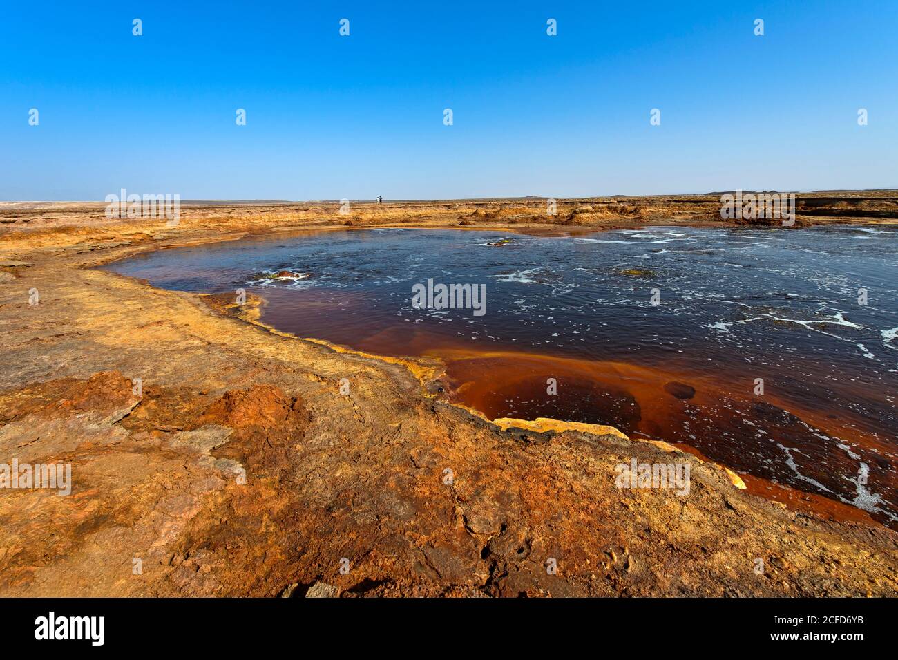 Der Gaet'ale Teich, auch ein Ölteich, mit Hyperalinwasser, Dallol Geothermie, Hamadela, Danakil Depression, Afar Dreieck, Äthiopien Stockfoto