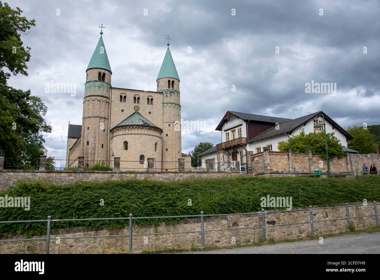 Deutschland, Sachsen-Anhalt, Gernrode, Stiftskirche St. Cyriakus. In der Kirche befindet sich eine Krypta aus dem 11. Jahrhundert. Es ist eines der Stockfoto