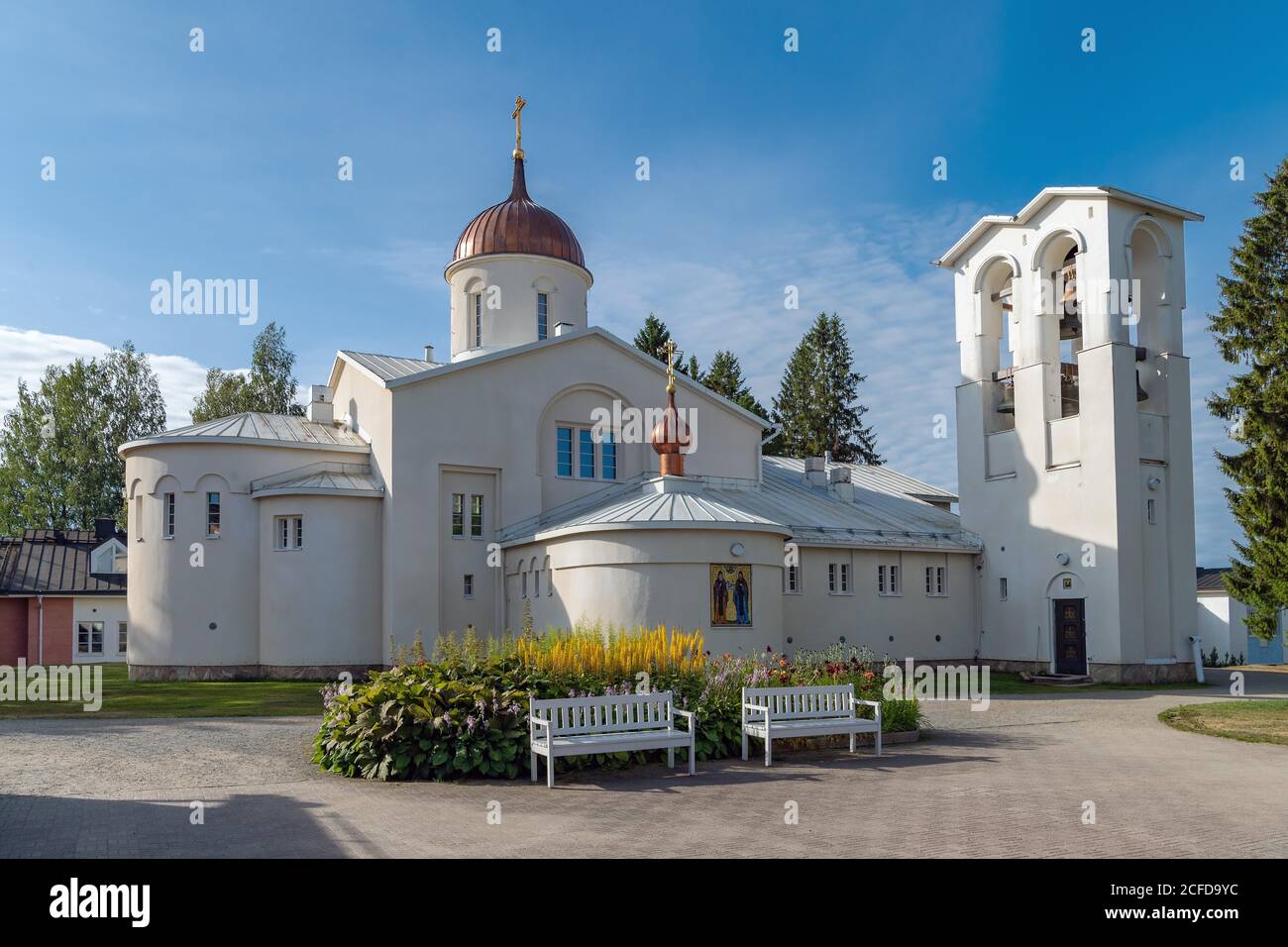 Hauptkirche, orthodoxe männliche Kloster Uusi Valamo oder New-Walaam, South Savo, Heinaevesi Gemeinde, Karelien, Ostfinnland, Finnland Stockfoto