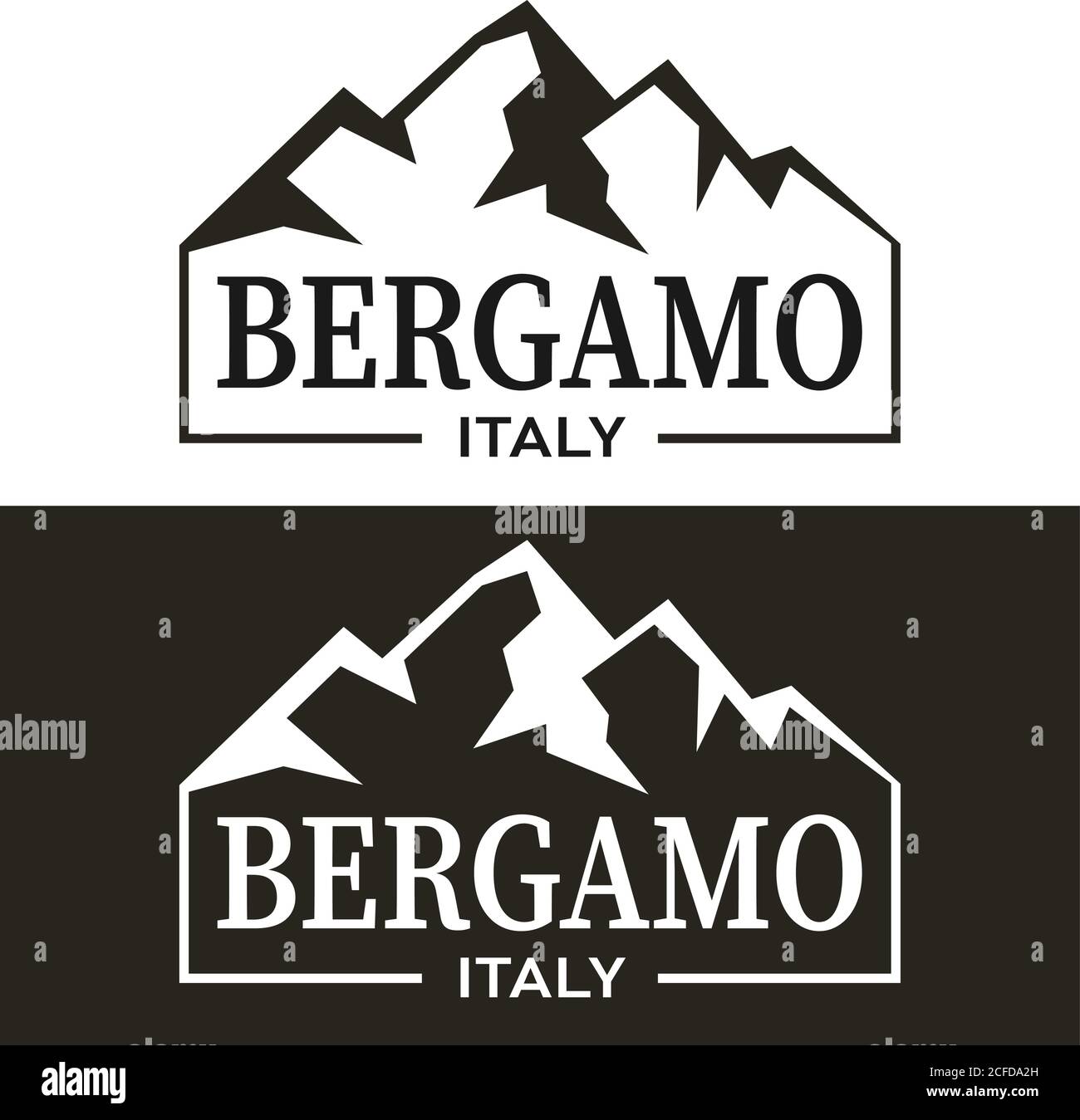 Bergamo, Stadtschild-Logo auf weiß, Vektor-Illustration Stock Vektor