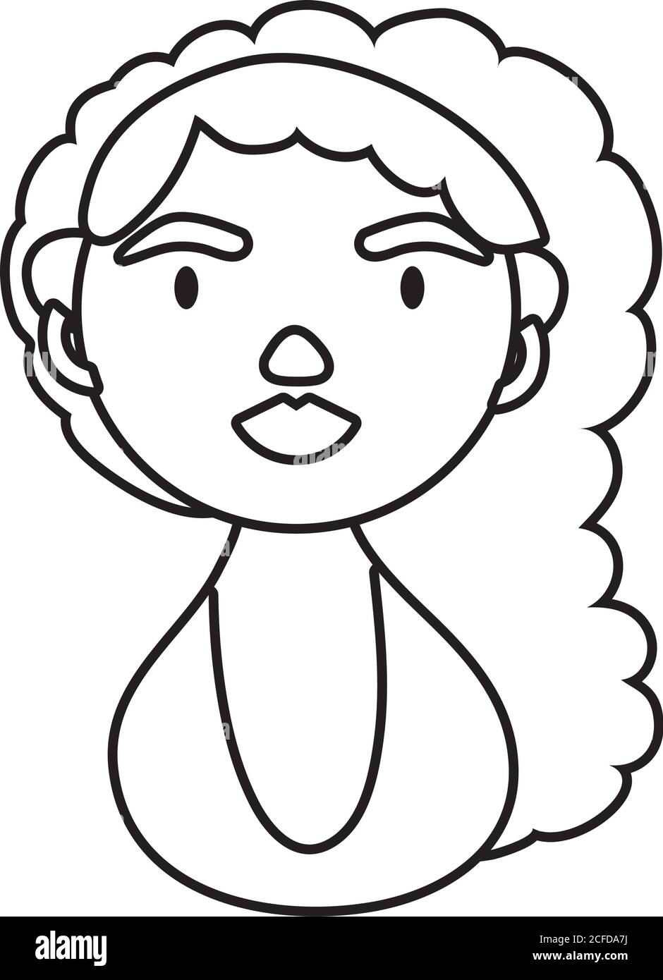 afro Frau Charakter nationalen hispanischen Erbe Linie Stil Symbol Vektor Illustrationsdesign Stock Vektor