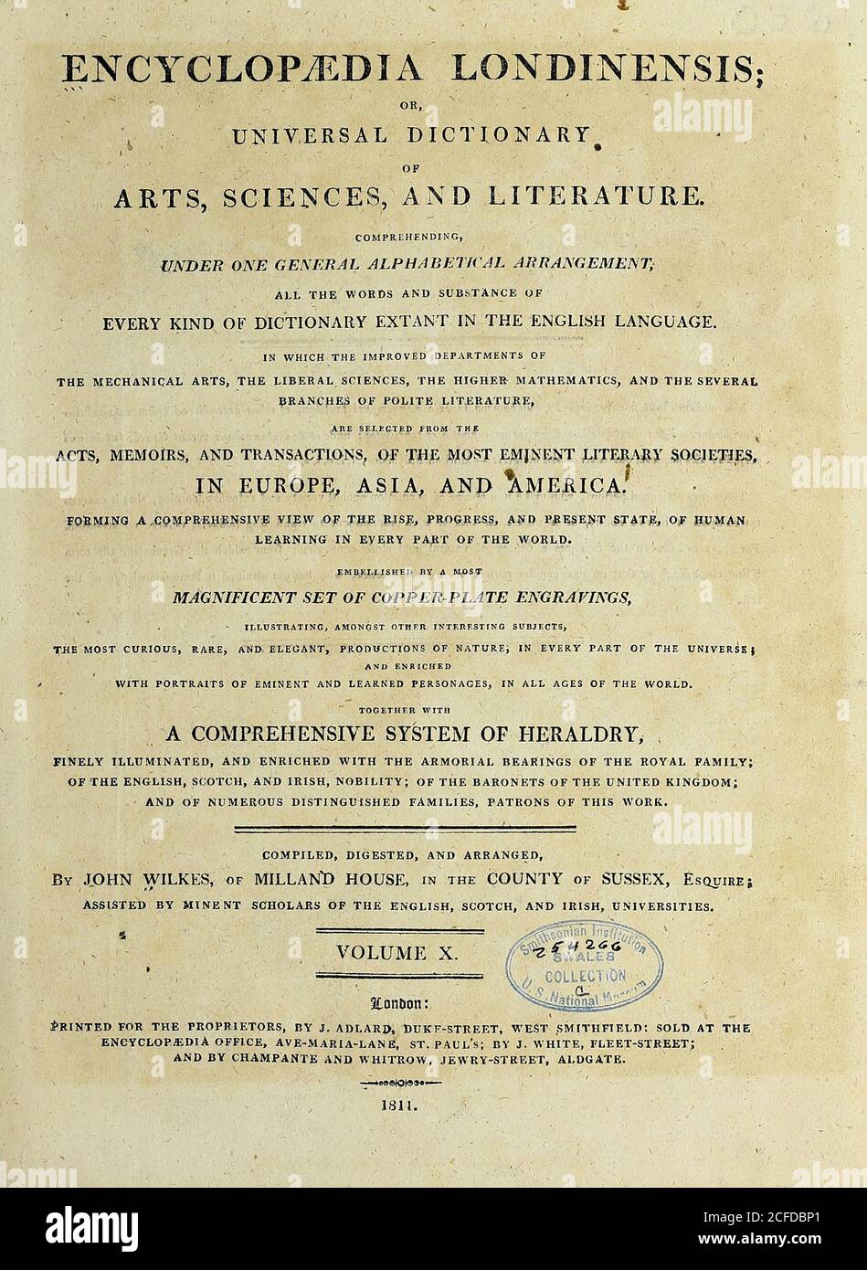 Kupferstich aus der Encyclopedia Londinensis oder, Universal Wörterbuch der Künste, Wissenschaften und Literatur; Band X; herausgegeben von Wilkes, John. Veröffentlicht 1811 in London Stockfoto