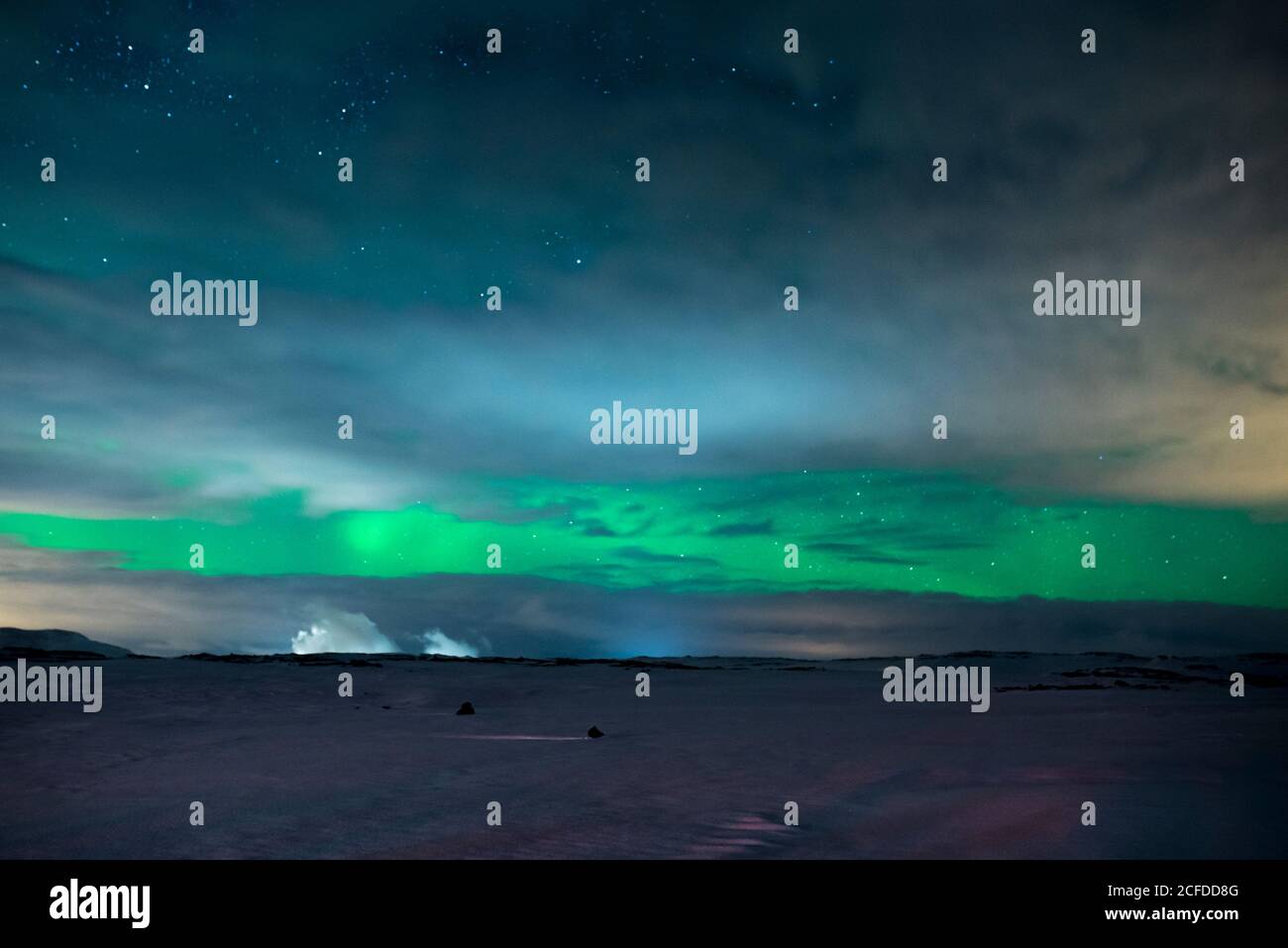 Nordlichter am Himmel Islands Stockfoto