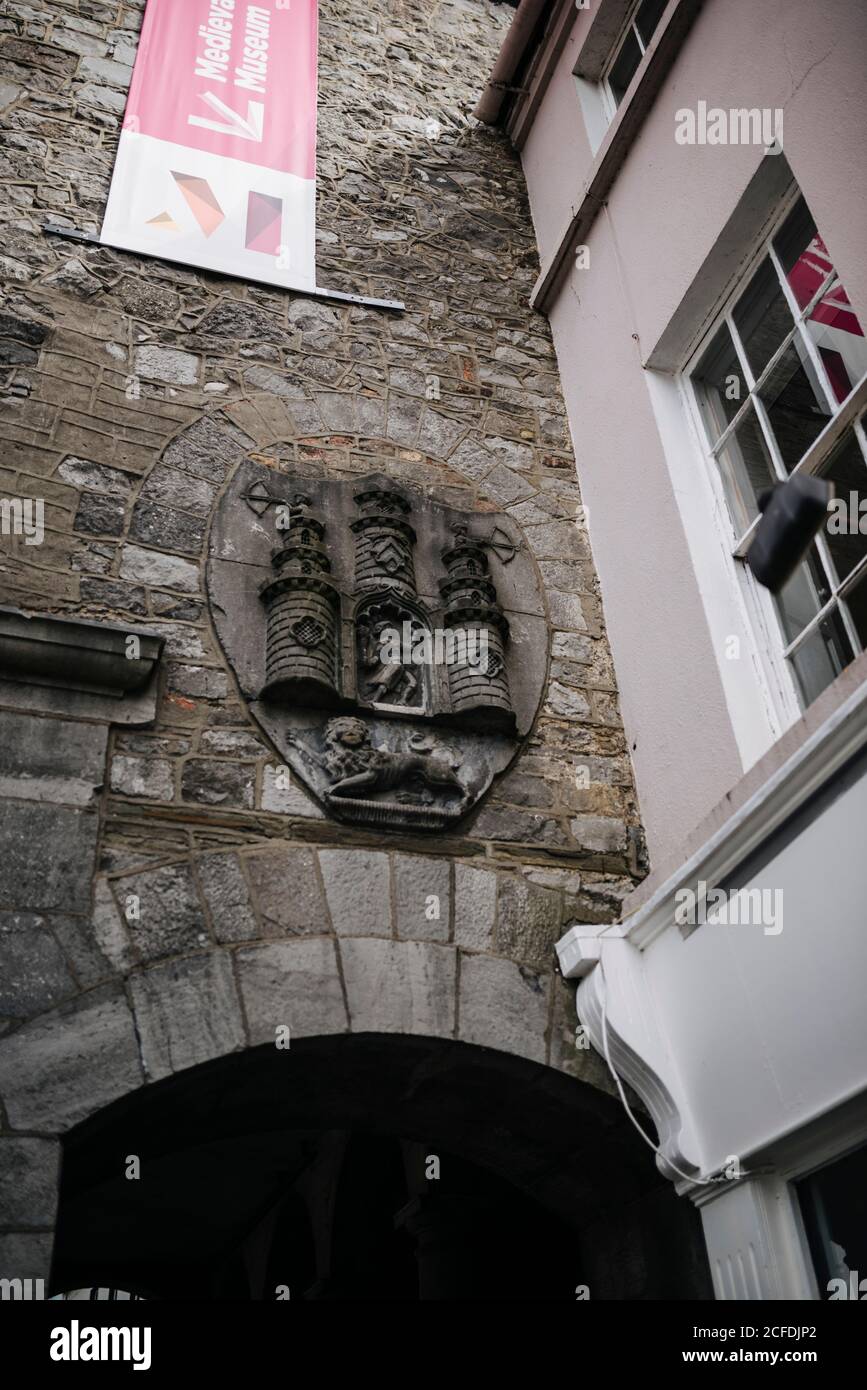 Steinwappen von Kilkenny, Kilkenny, Irland Stockfoto