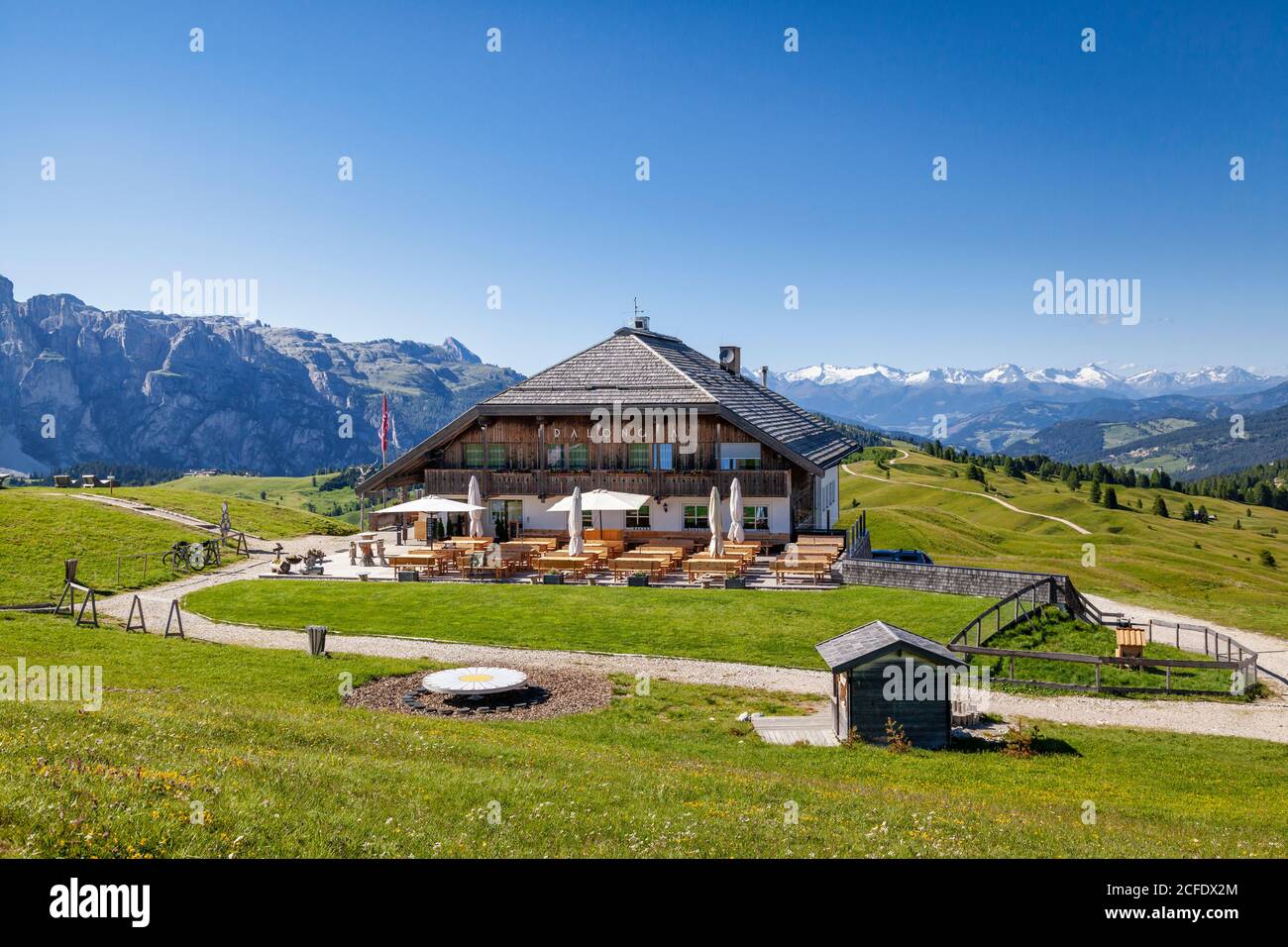 Pralongia Hütte in Alta Badia, Corvara, Südtirol, Dolomiten, Italien, Europa Stockfoto
