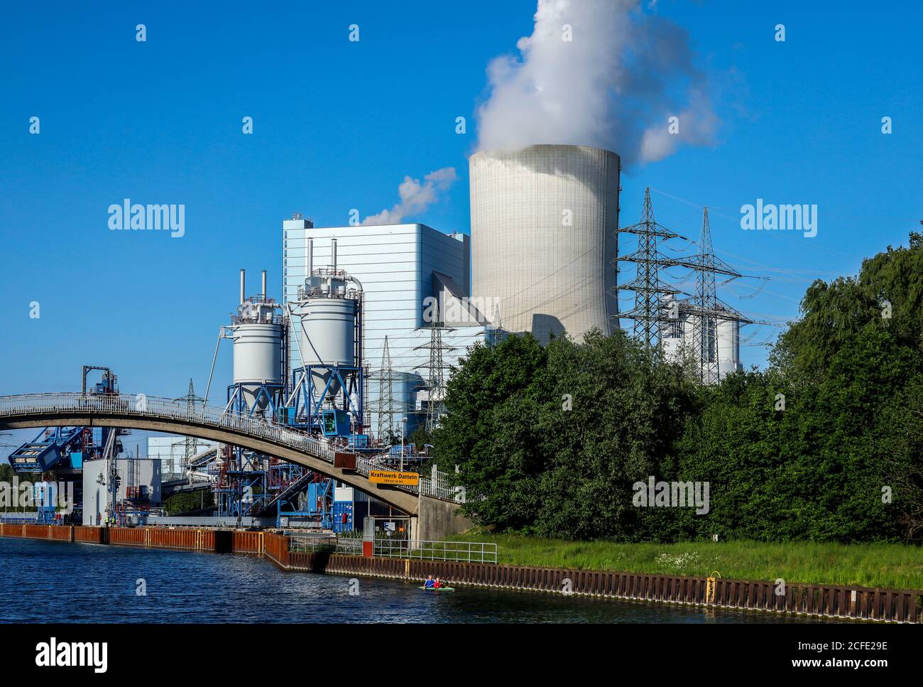 Kraftwerk Datteln 4, Kohlekraftwerk Uniper am Dortmund-Ems-Kanal, Datteln, Ruhrgebiet, Nordrhein-Westfalen, Deutschland Stockfoto