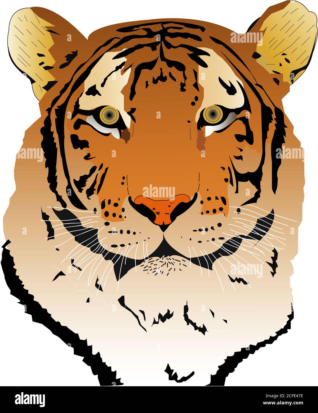 Eine realistische Illustration des Königlichen Bengalen Tigets Stockfoto