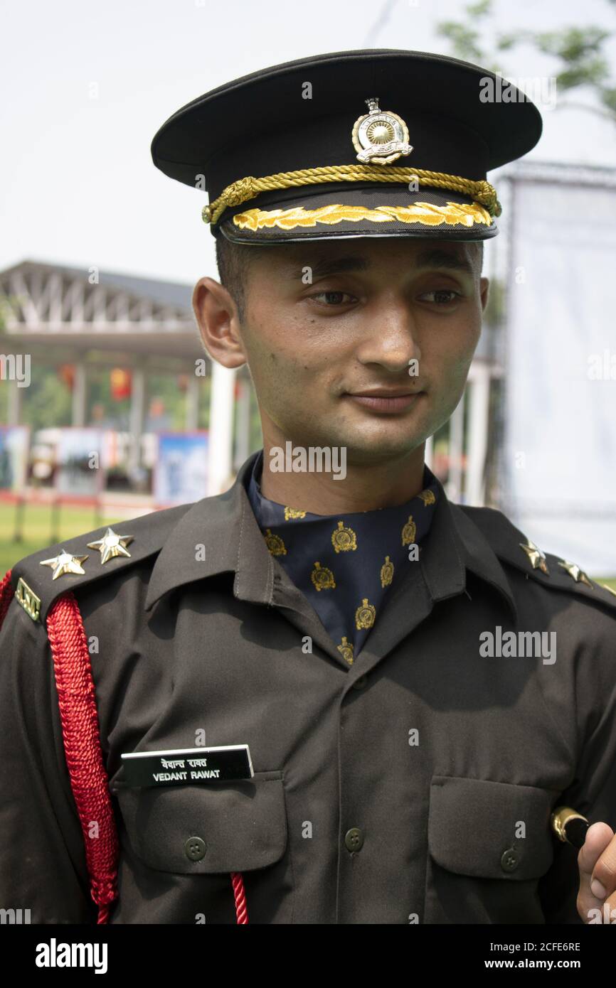 Dehradun, Uttarakhand/Indien - August 15 2020: Junger Offizier der indischen Armee Stockfoto