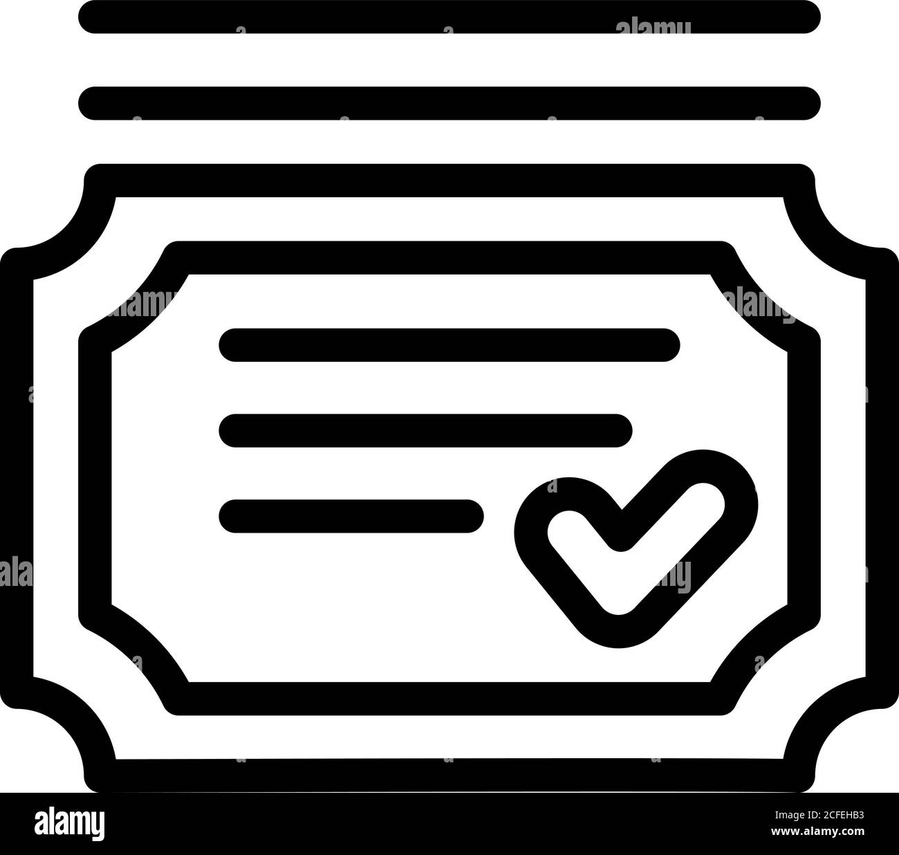 Symbol für Qualitätslizenz, Gliederungsstil Stock Vektor