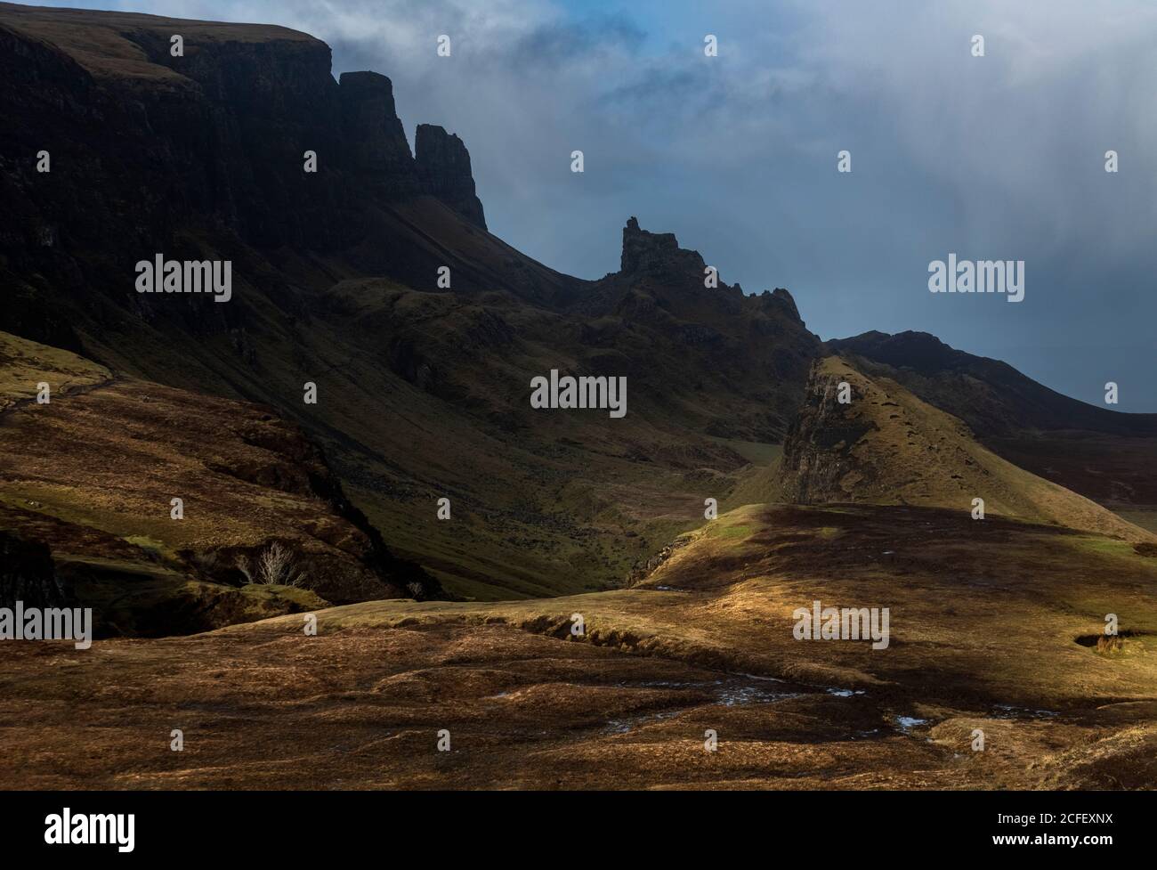 Der Quiraing - Teil des Trotternischen Grates im Norden Isle of Skye Stockfoto