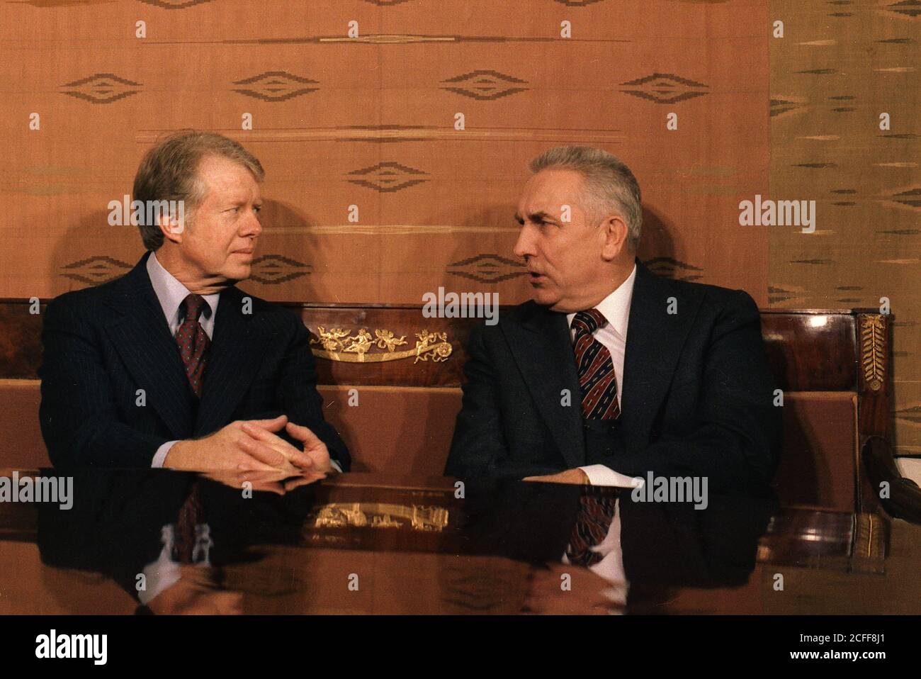 Jimmy Carter und Edward Gierek erster Sekretär von Polen ca. 30 Dezember 1977 Stockfoto