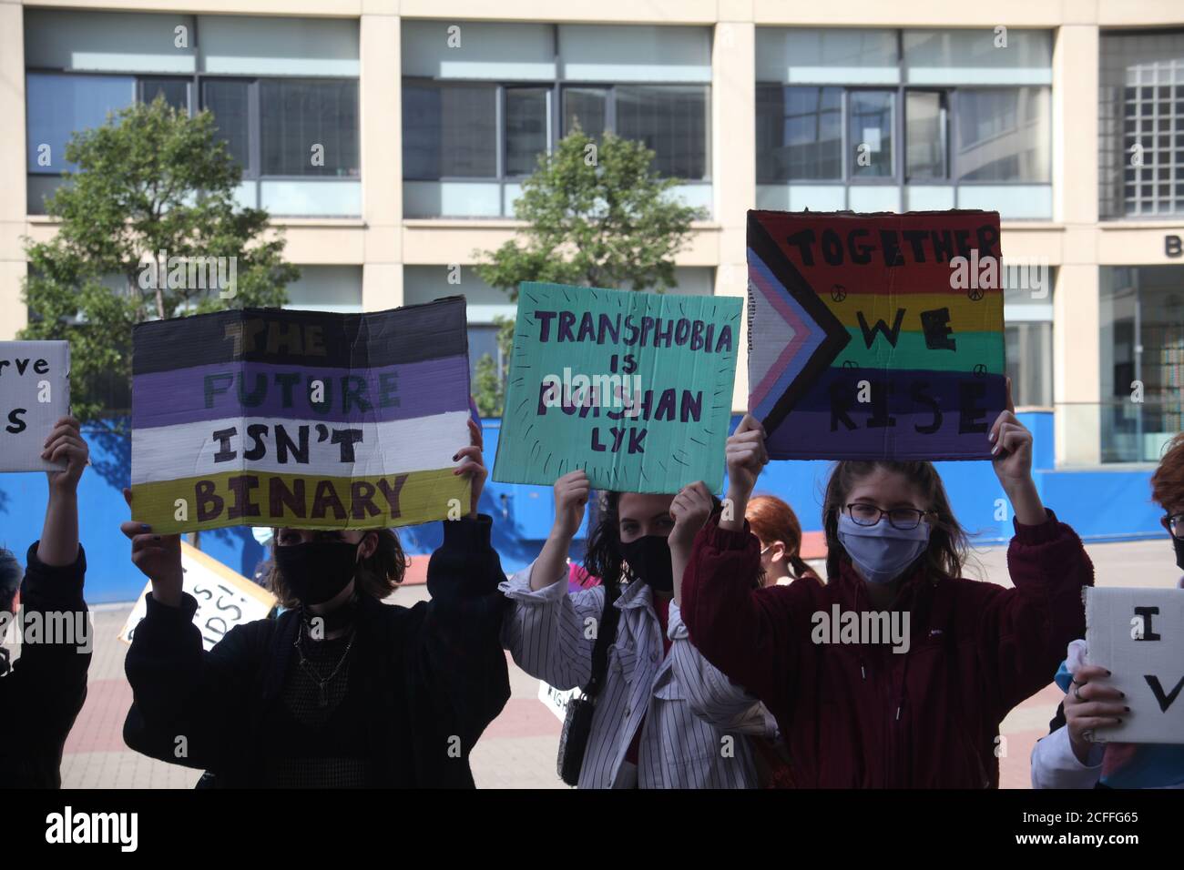 Newcastle upon Tyne, Großbritannien, 5. September 2020, Defend Transgender Rights Rally at Times Square, Newcastle City Centre, 2020, Credit: David Whinham/Alamy Live News Stockfoto